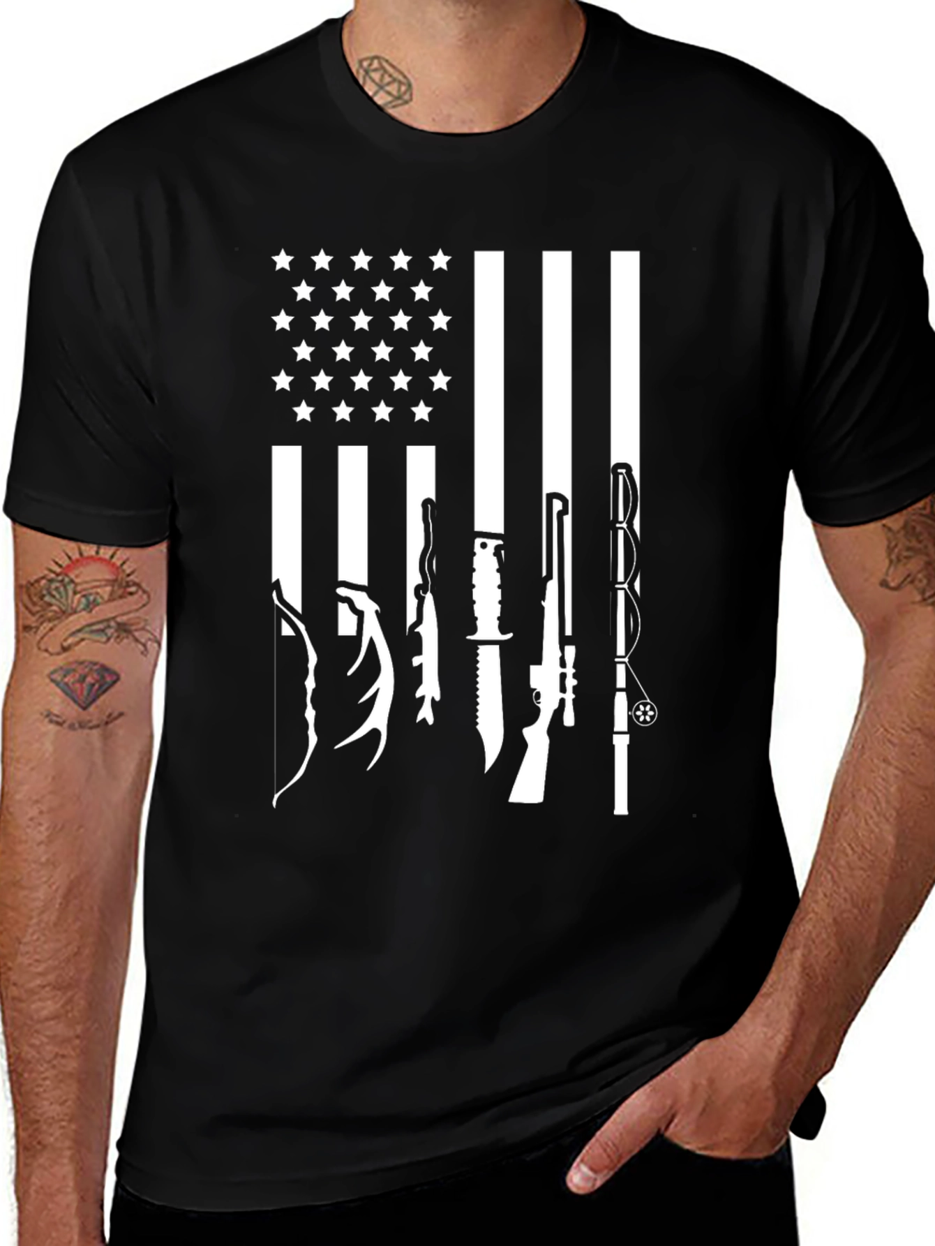 Hunting & Fishing American Flag T-Shirt