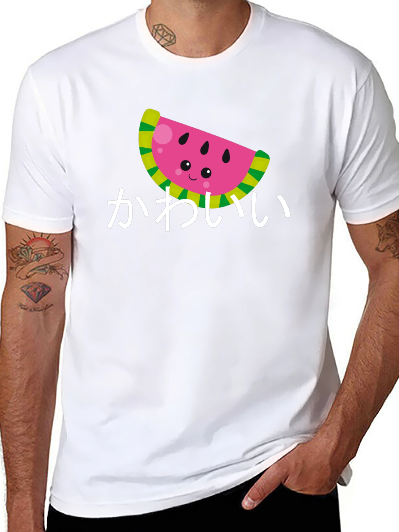Kawaii Watermelon Graphic T-Shirt