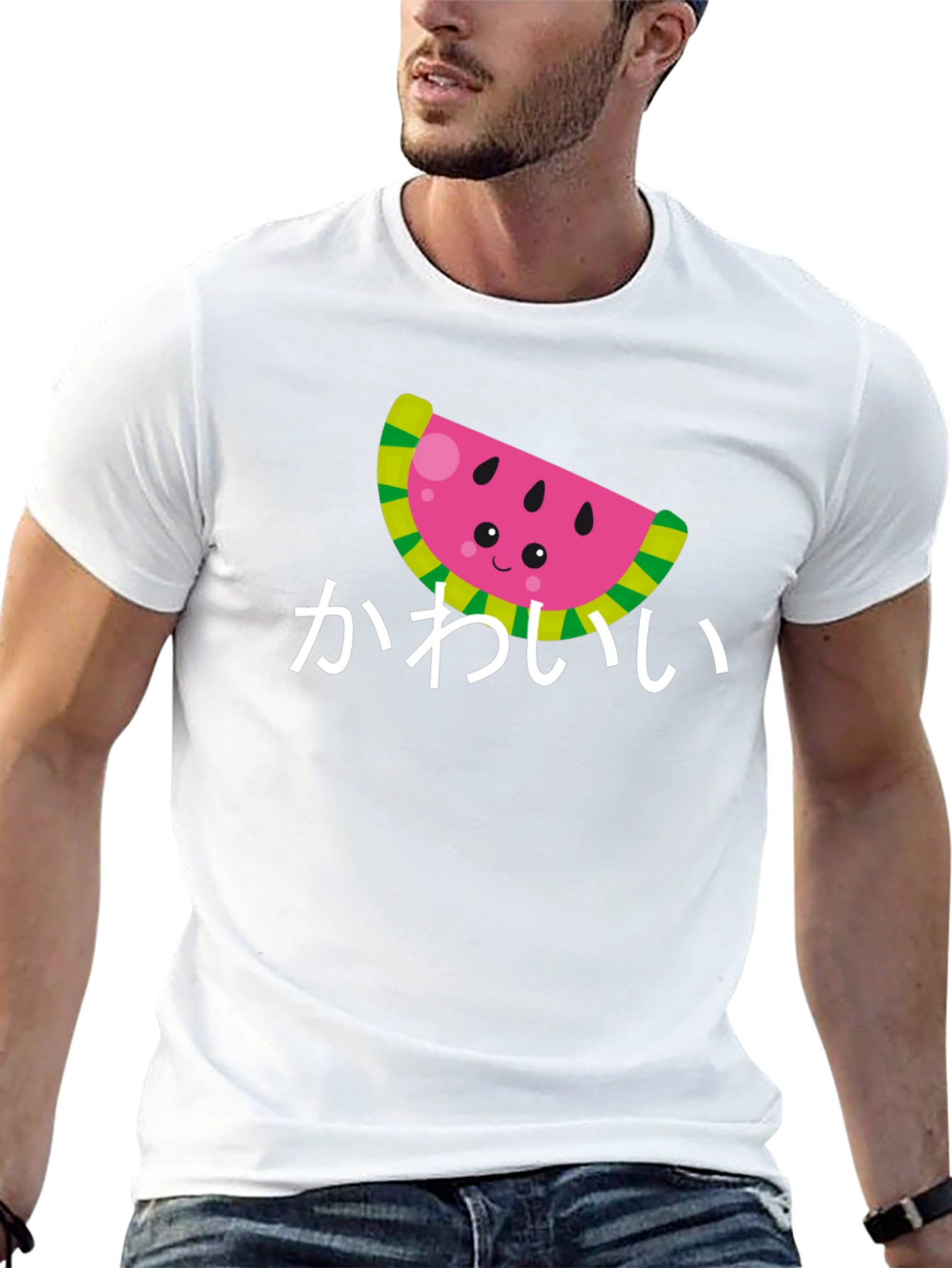 Kawaii Watermelon Graphic T-Shirt