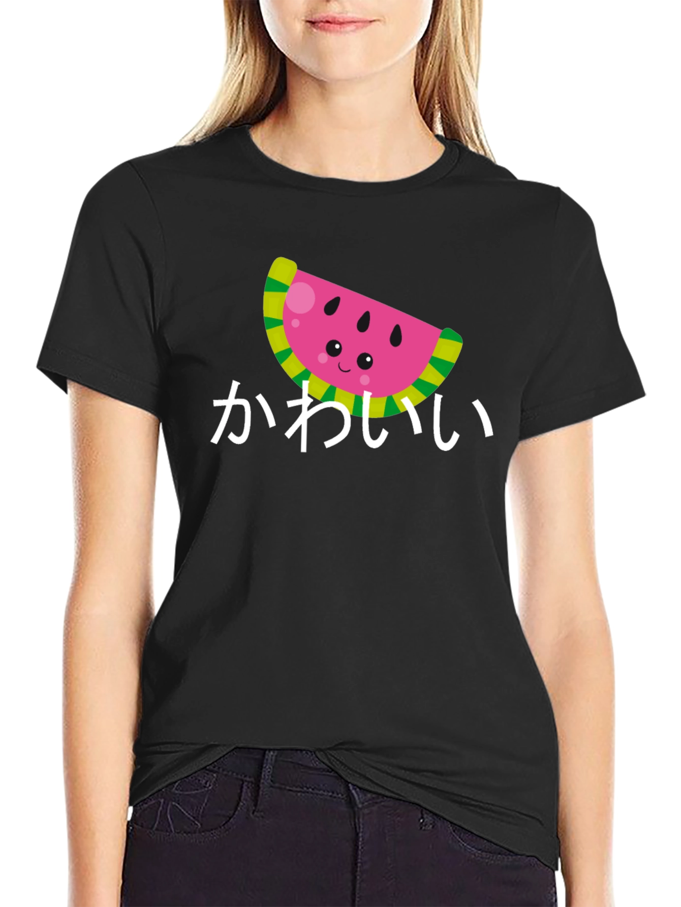 Kawaii Watermelon Graphic T-Shirt