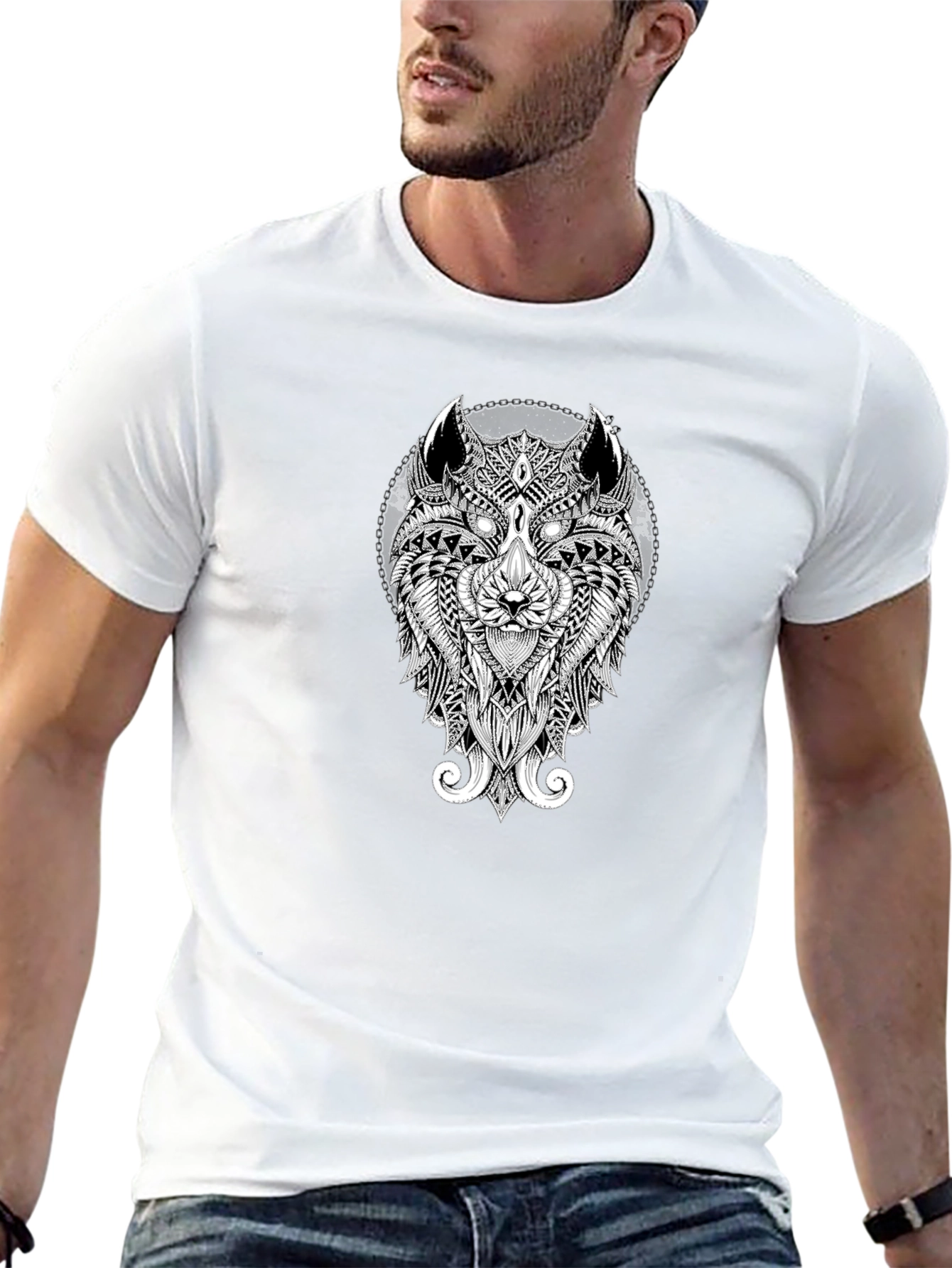 Wolf Design Black T-Shirt