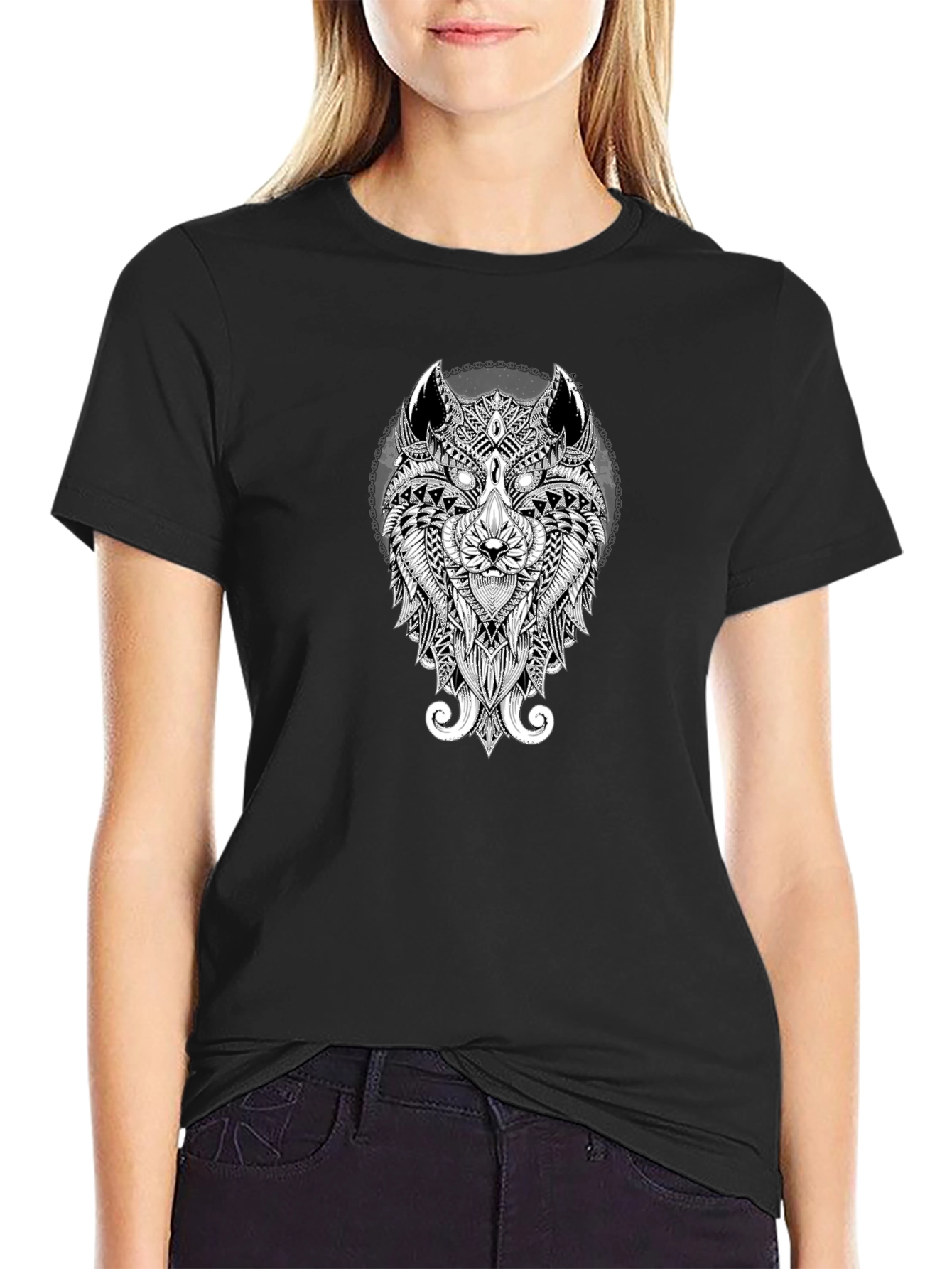 Wolf Design Black T-Shirt