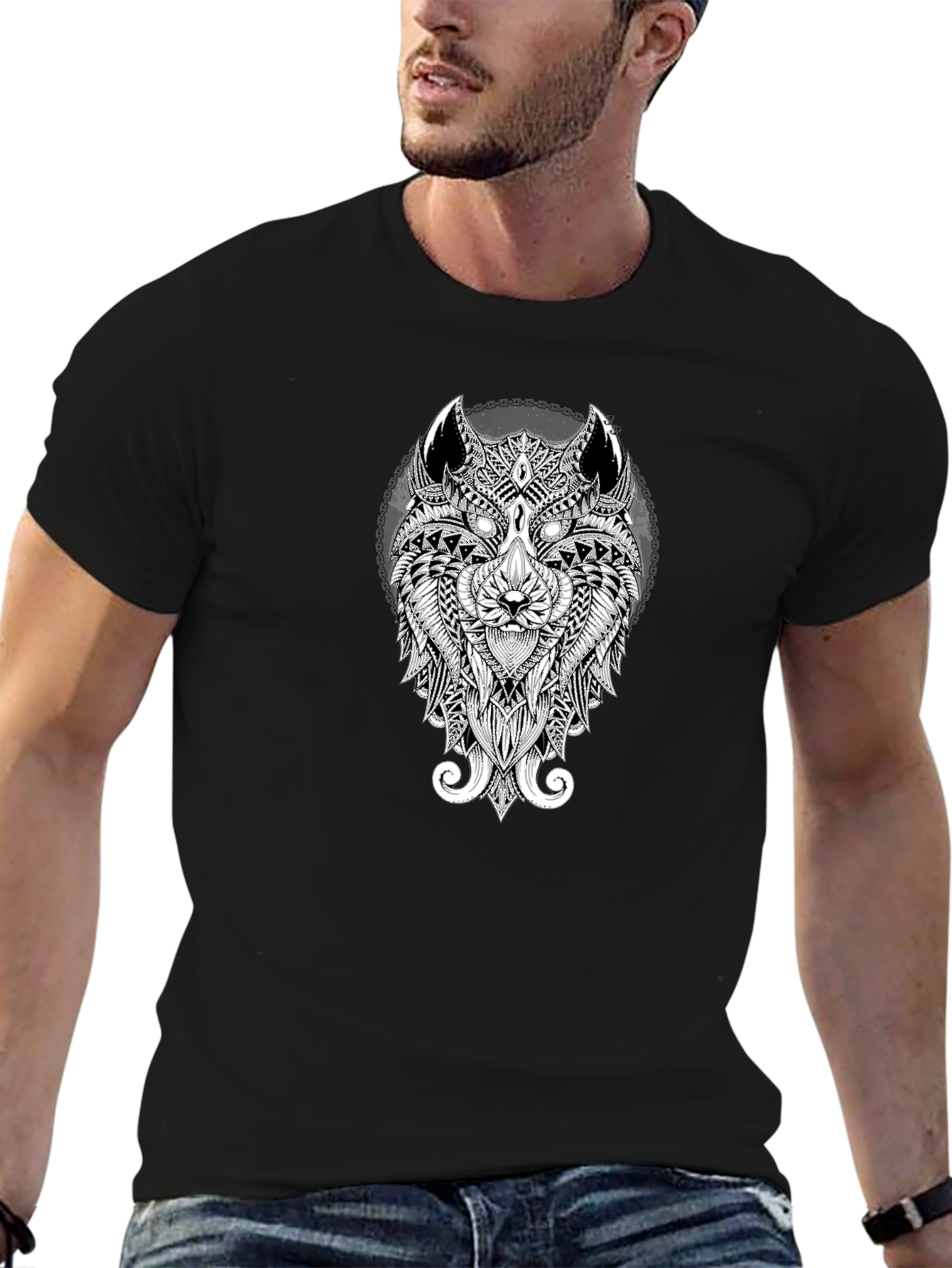 Wolf Design Black T-Shirt