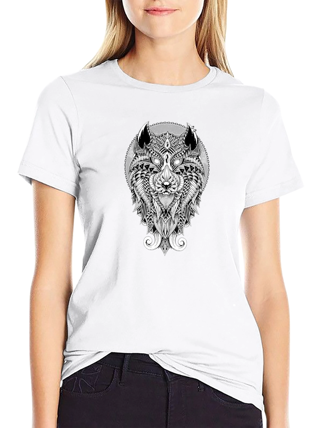Wolf Design Black T-Shirt