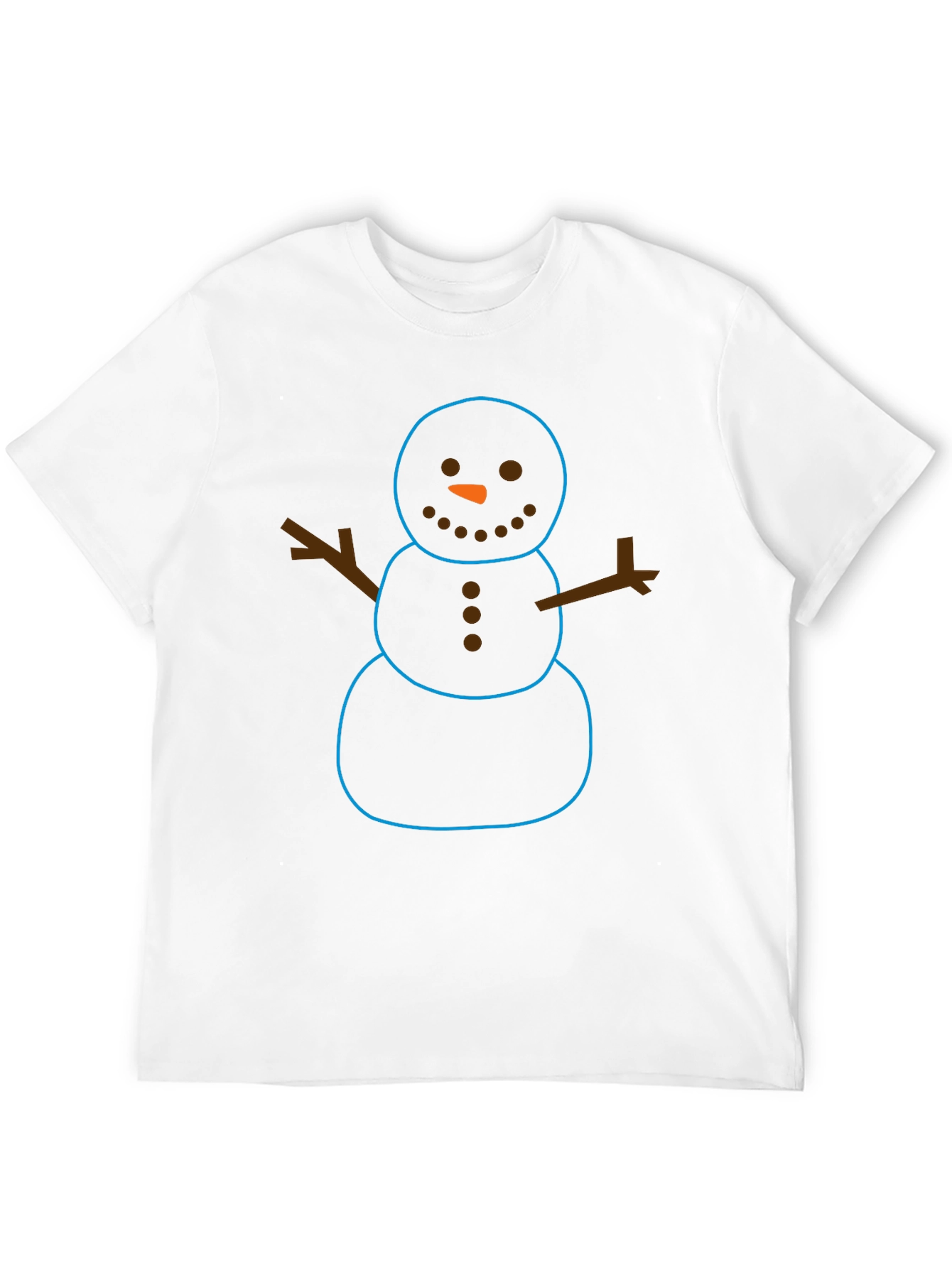 Whimsical Snowman Graphic Tee - Black