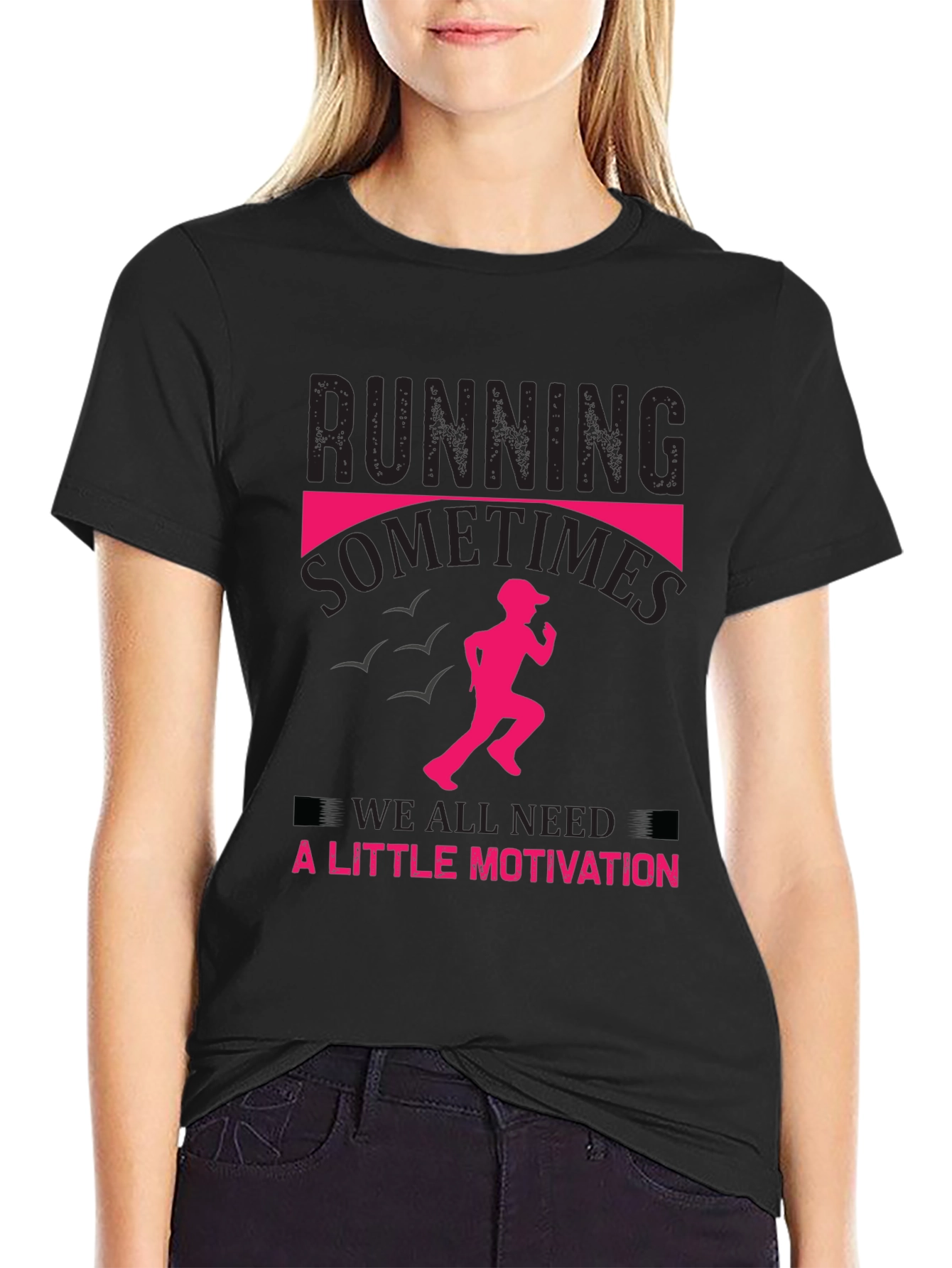 Running Motivation T-Shirt - Black Cotton Tee