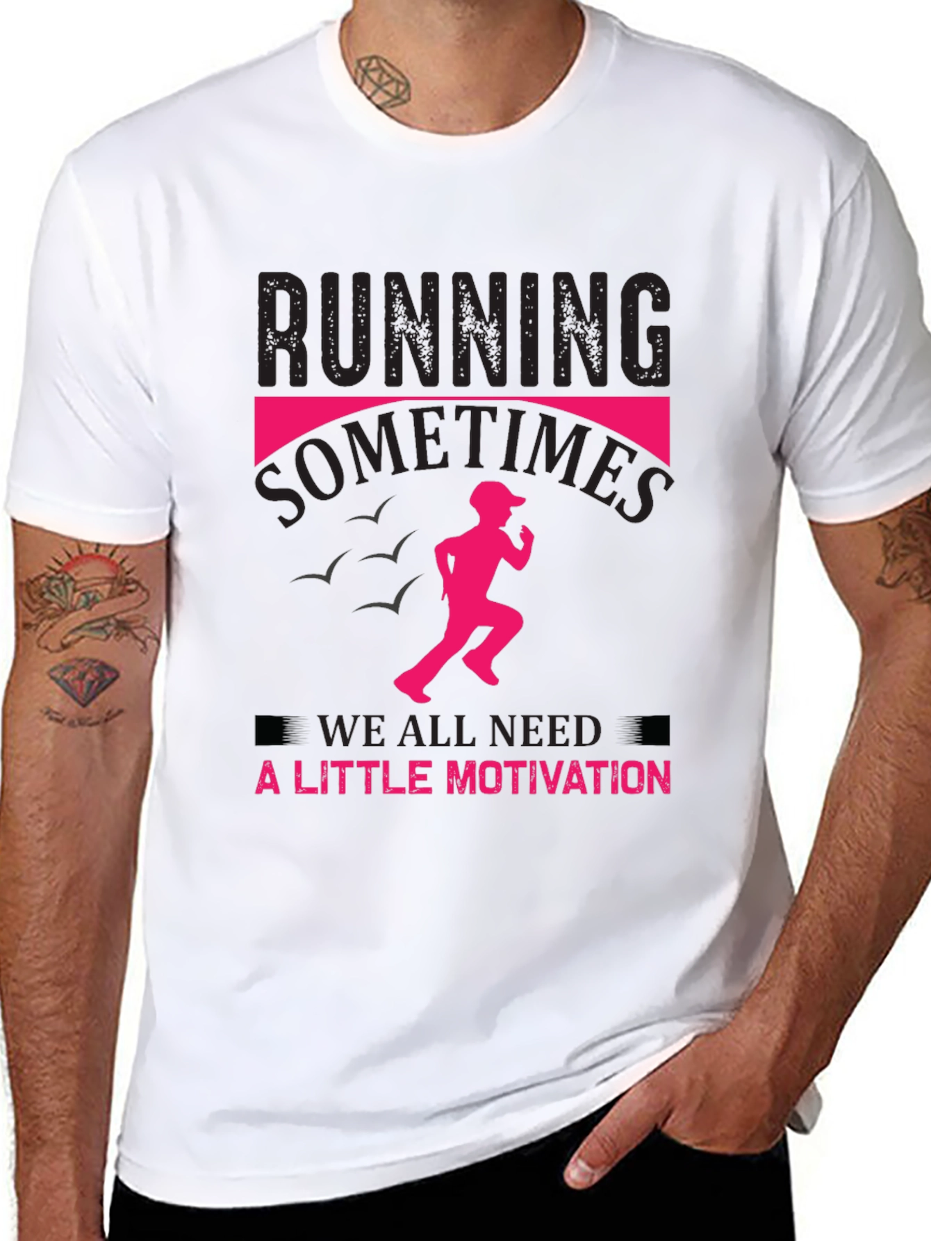 Running Motivation T-Shirt - Black Cotton Tee