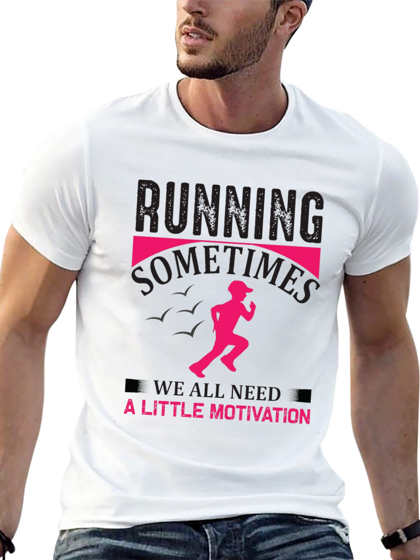 Running Motivation T-Shirt - Black Cotton Tee