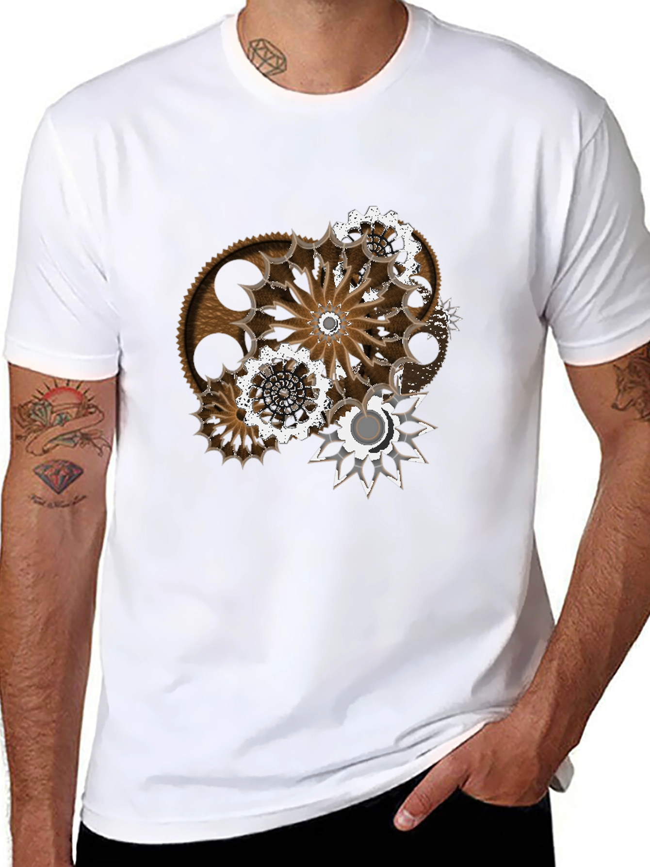 Steampunk Gear Graphic T-Shirt - Unique Design