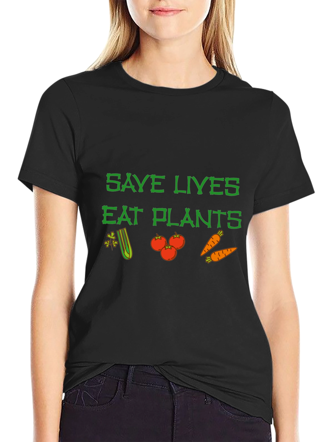 Save Lives Eat Plants Graphic Tee Vegan T-Shirt