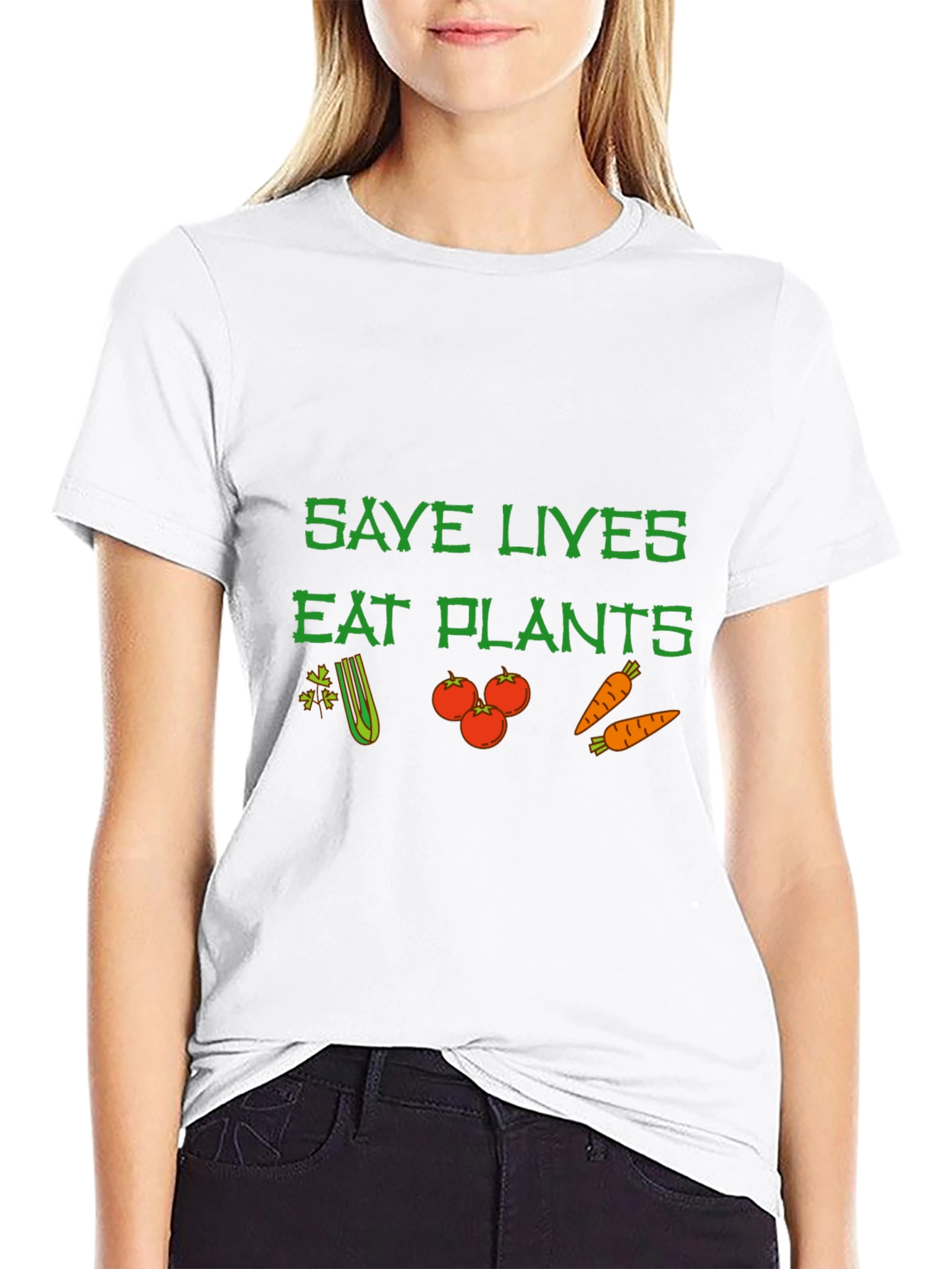 Save Lives Eat Plants Graphic Tee Vegan T-Shirt