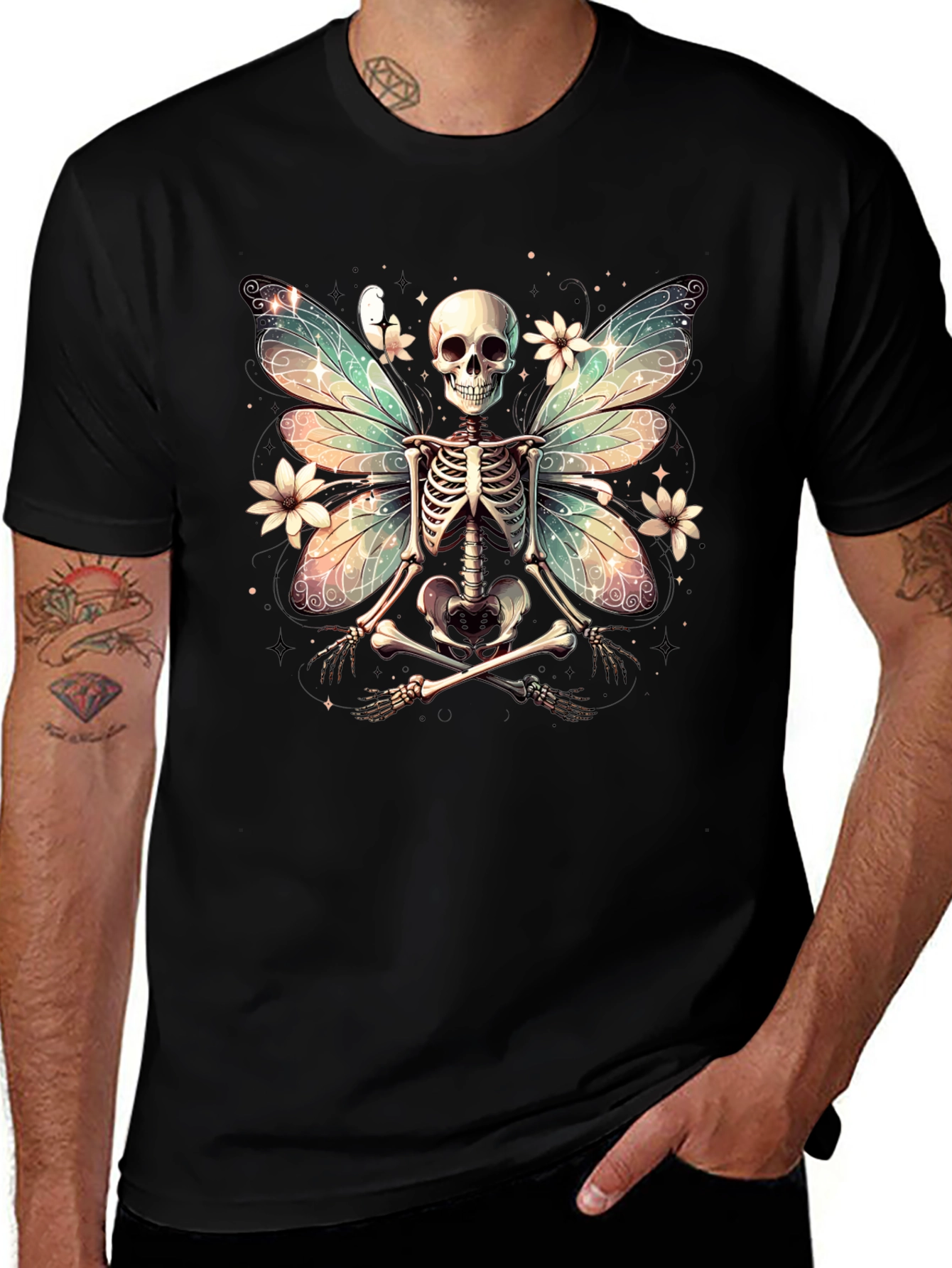 Skeleton Fairy T-Shirt - Unique Gothic Design