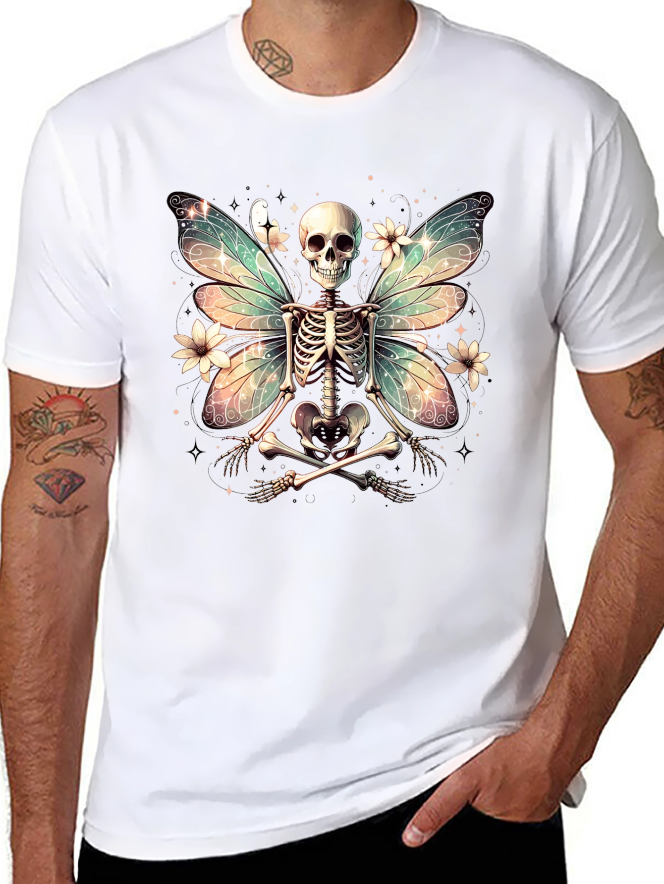 Skeleton Fairy T-Shirt - Unique Gothic Design