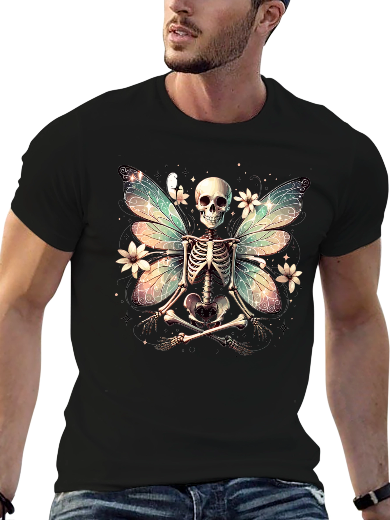 Skeleton Fairy T-Shirt - Unique Gothic Design
