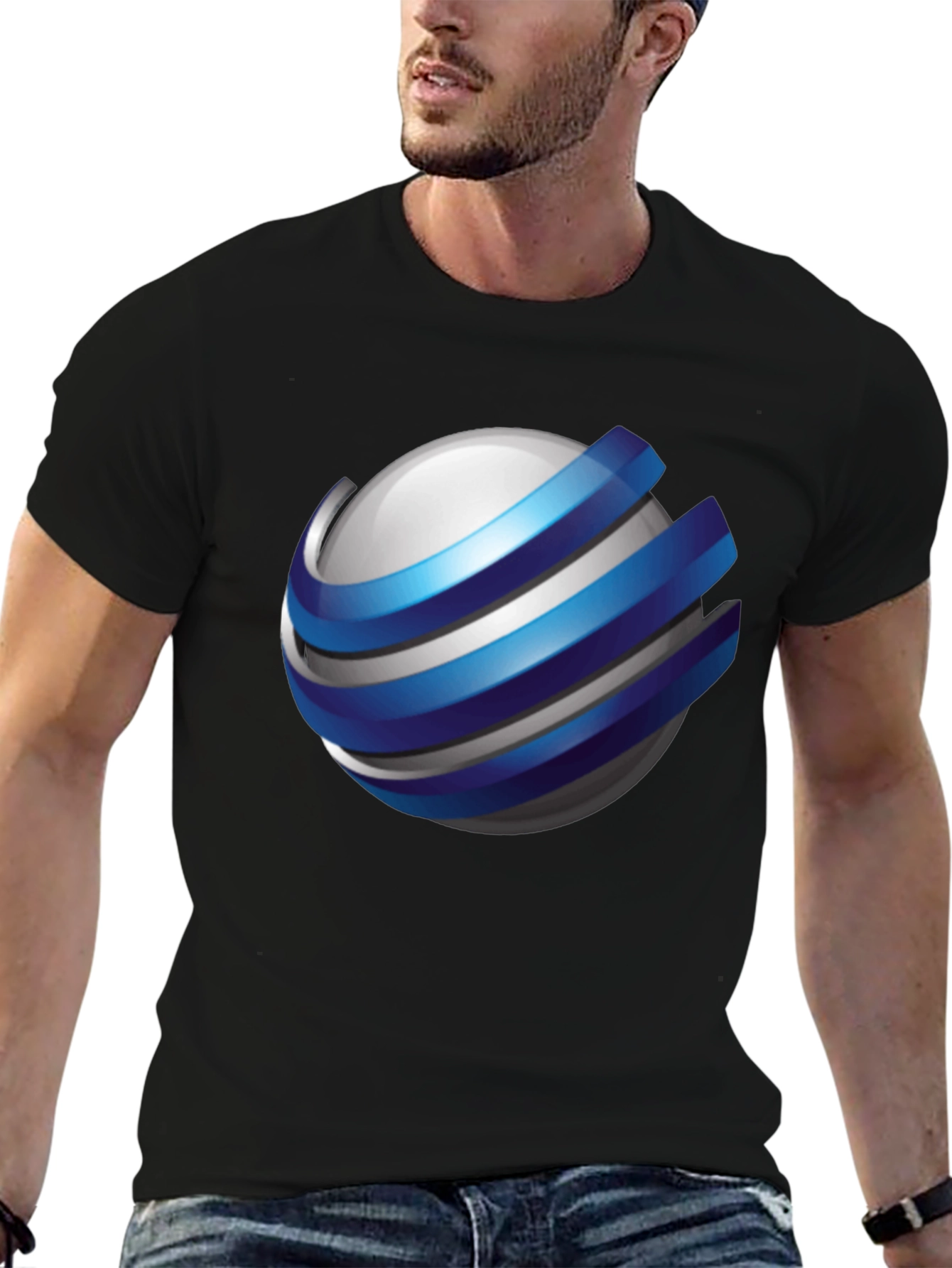 Sphere Logo Black T-Shirt - Modern Graphic Tee
