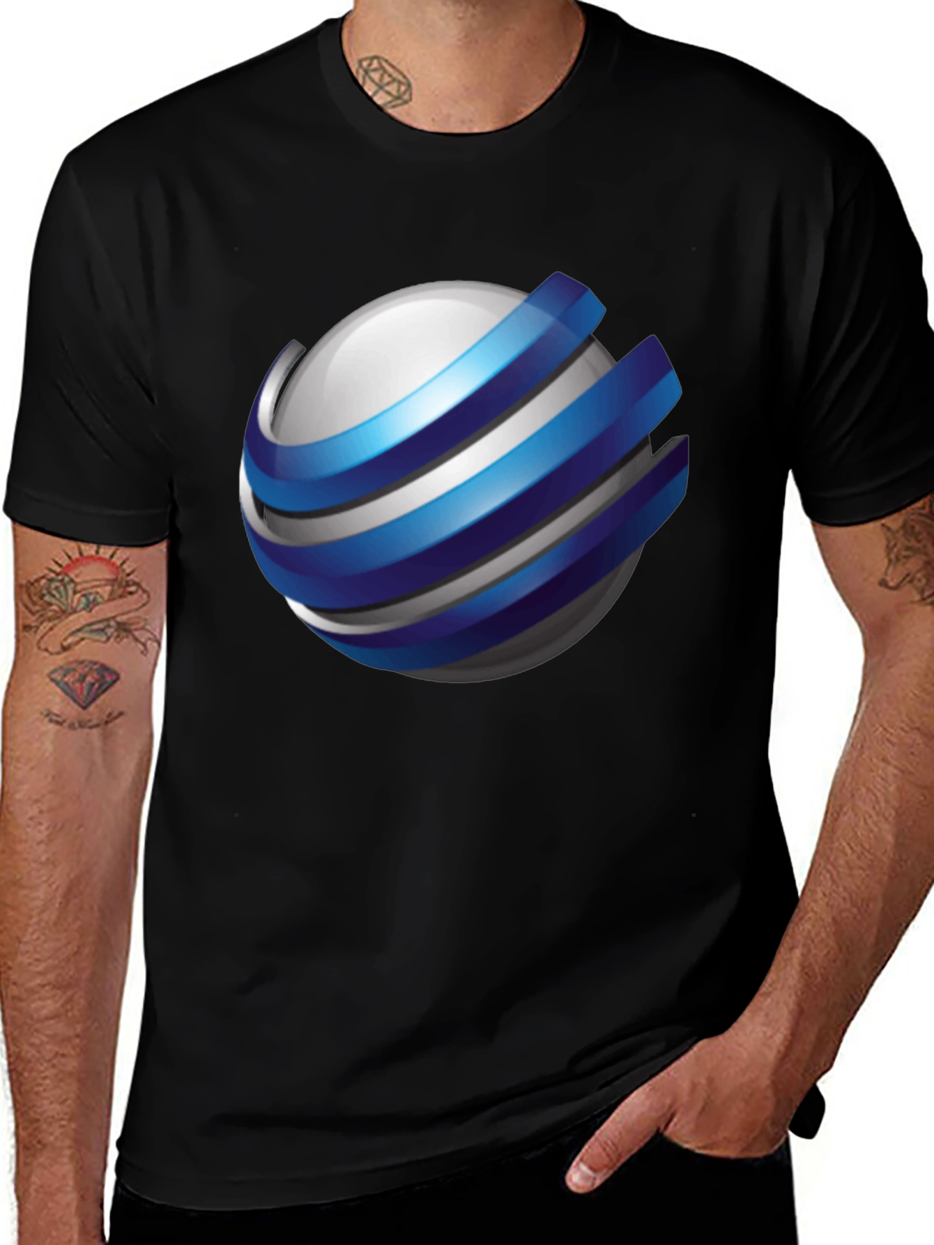 Sphere Logo Black T-Shirt - Modern Graphic Tee