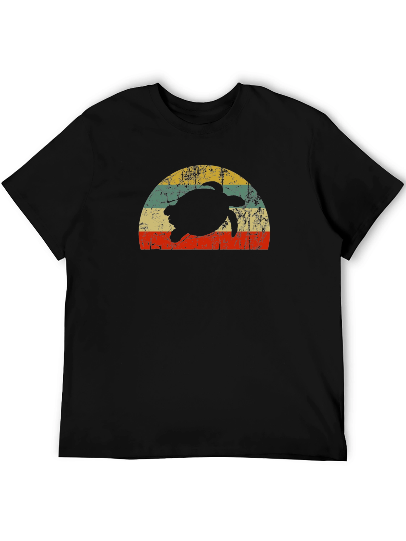 Retro Turtle Sunset T-Shirt - Black