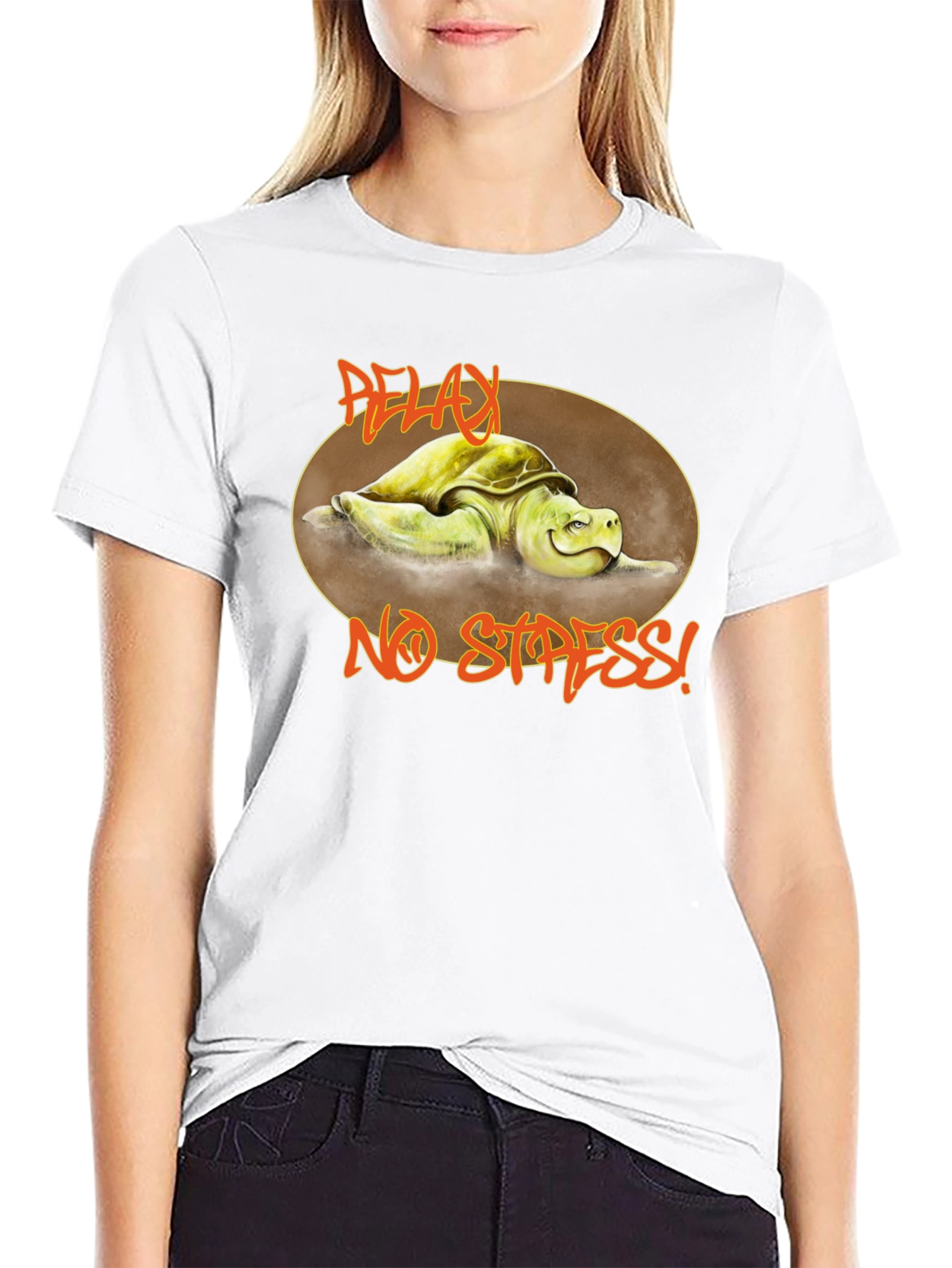 Relax No Stress Turtle Graphic T-Shirt