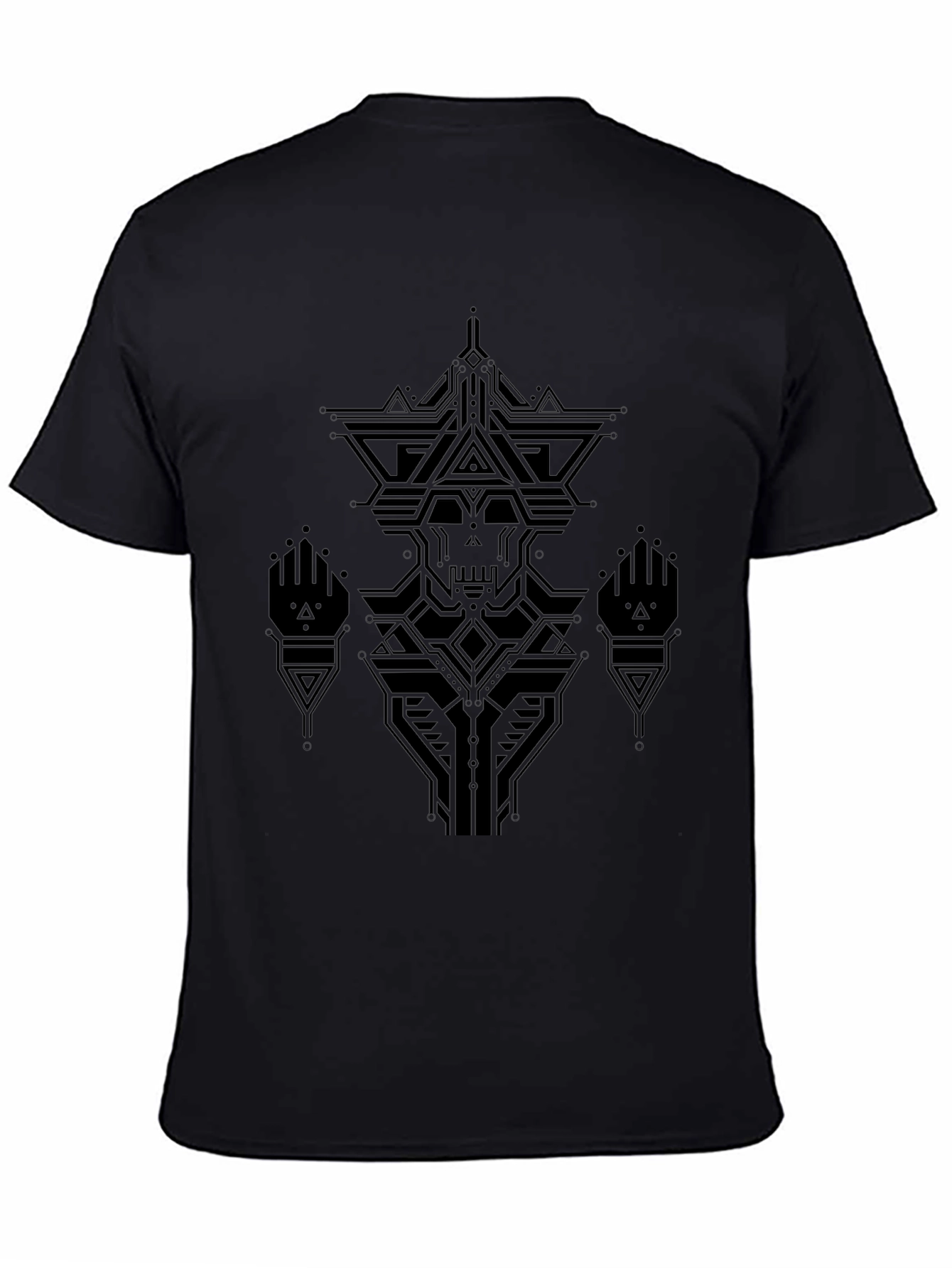 Geometric Skull Graphic Black T-Shirt