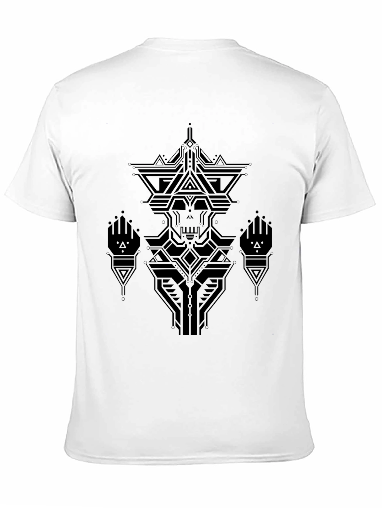 Geometric Skull Graphic Black T-Shirt