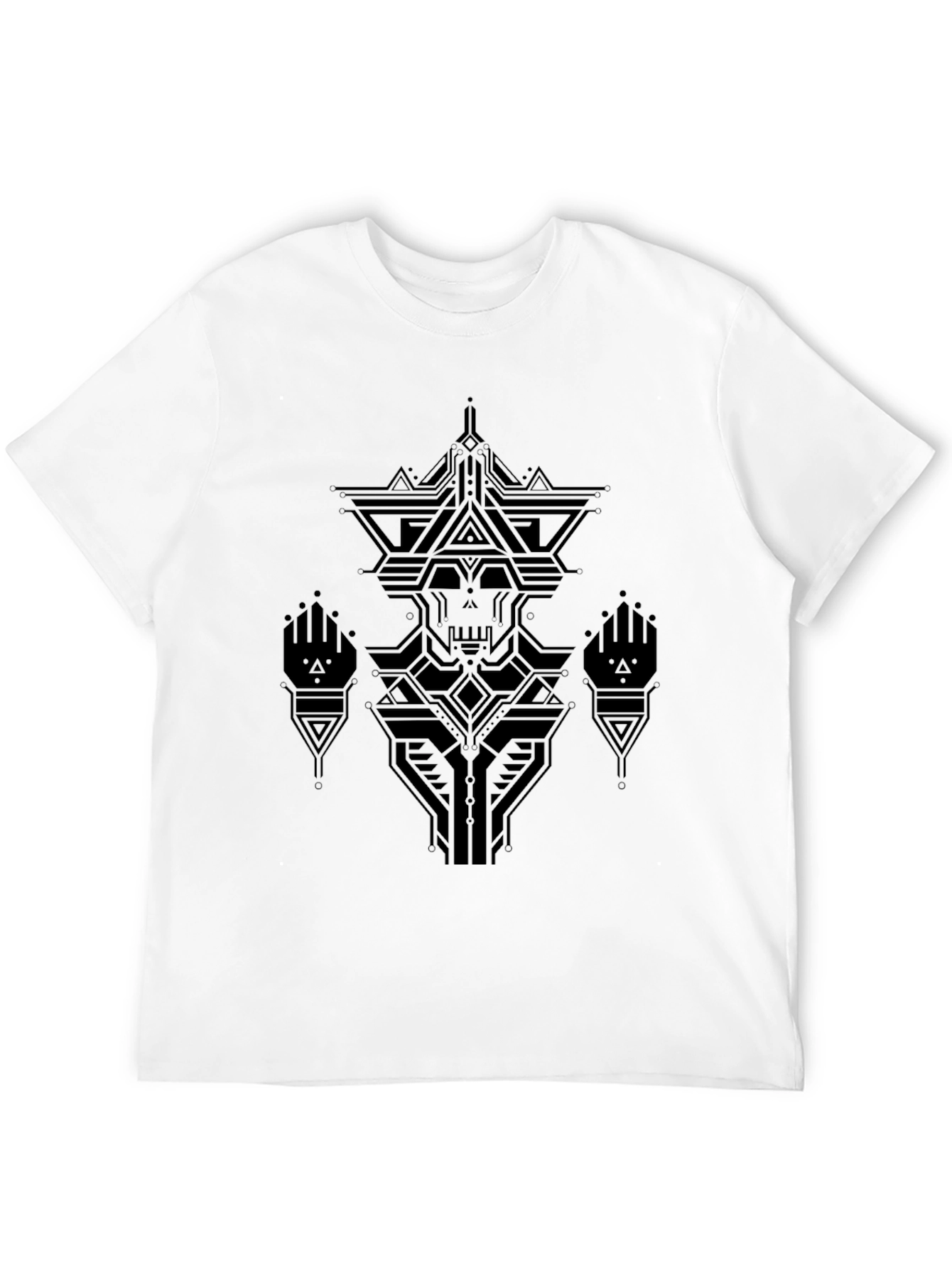 Geometric Skull Graphic Black T-Shirt