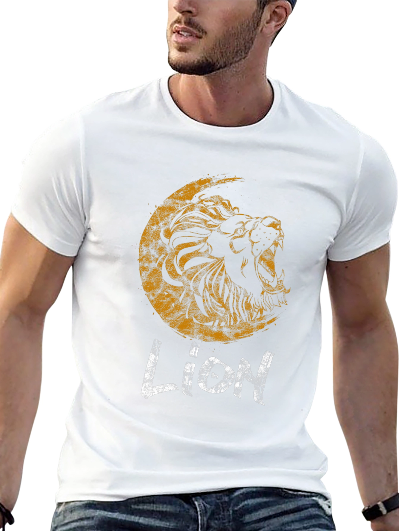 Roaring Lion Graphic Print Black T-Shirt