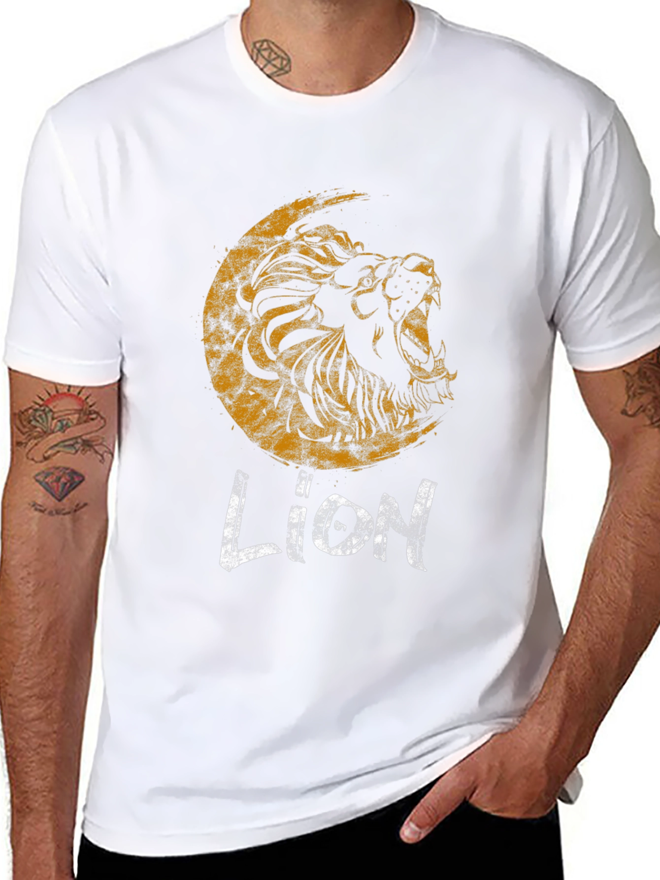 Roaring Lion Graphic Print Black T-Shirt