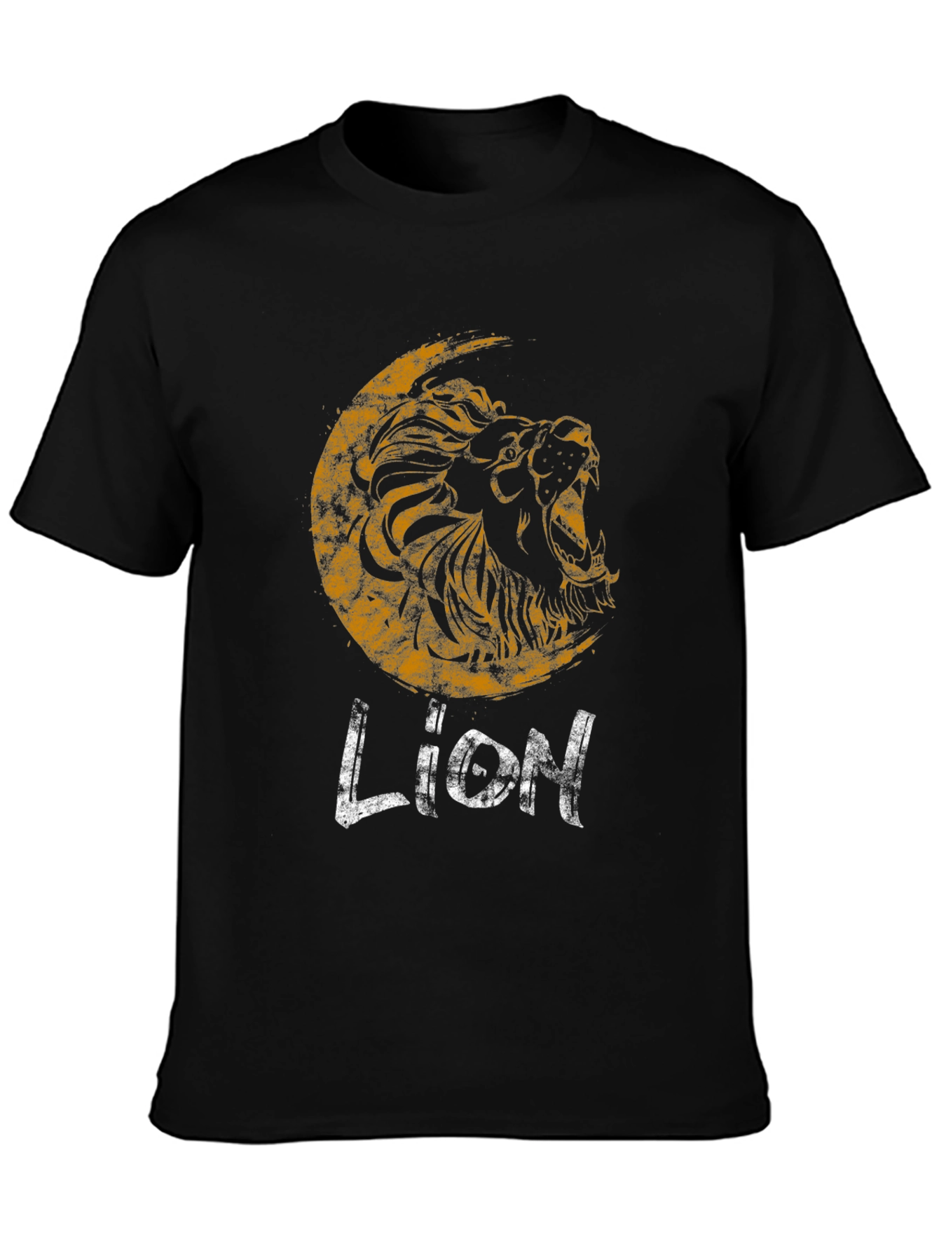 Roaring Lion Graphic Print Black T-Shirt