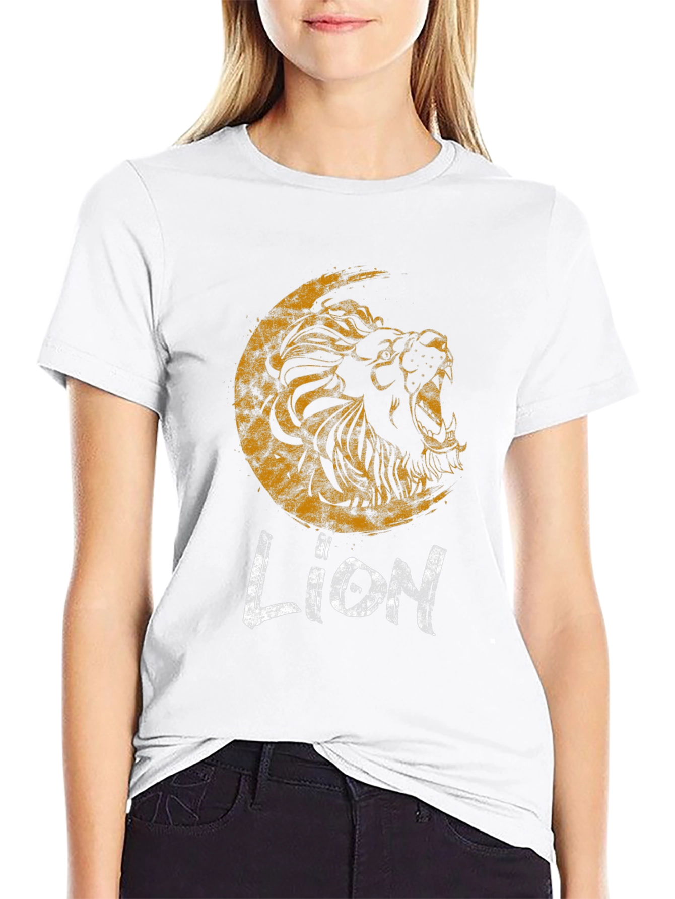 Roaring Lion Graphic Print Black T-Shirt