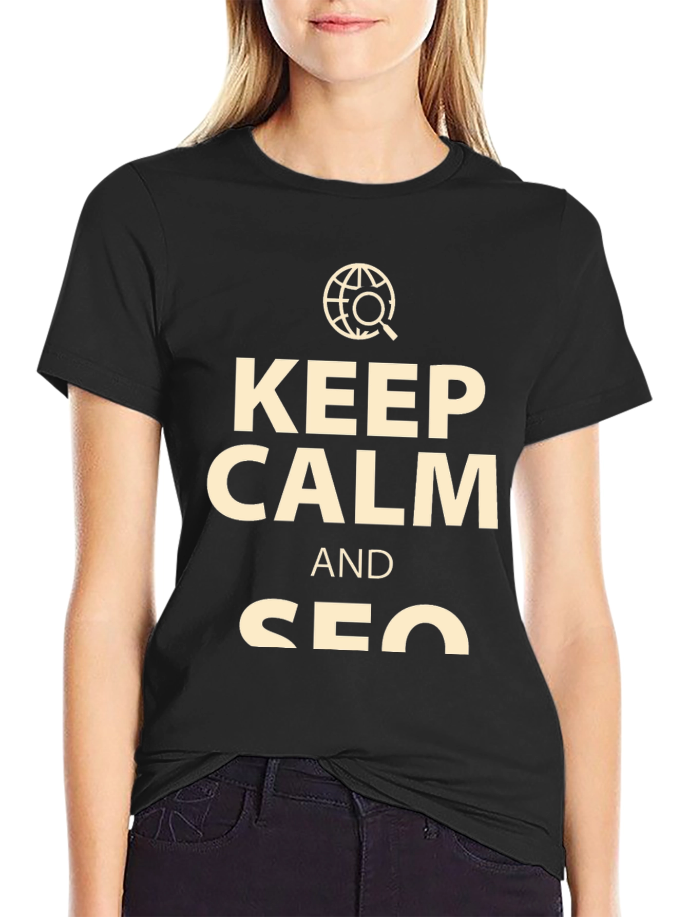 Keep Calm SEO T-Shirt - Black Cotton Tee