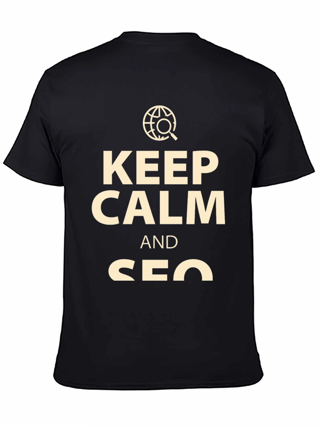 Keep Calm SEO T-Shirt - Black Cotton Tee