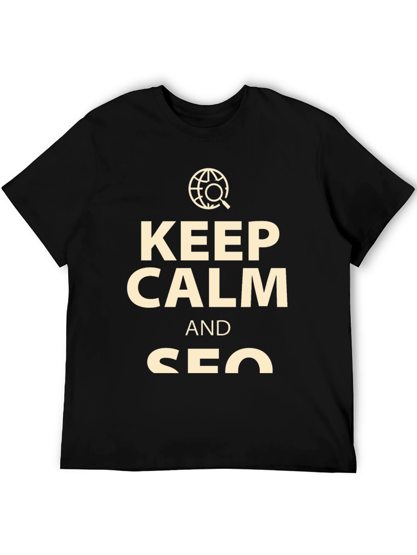 Keep Calm SEO T-Shirt - Black Cotton Tee