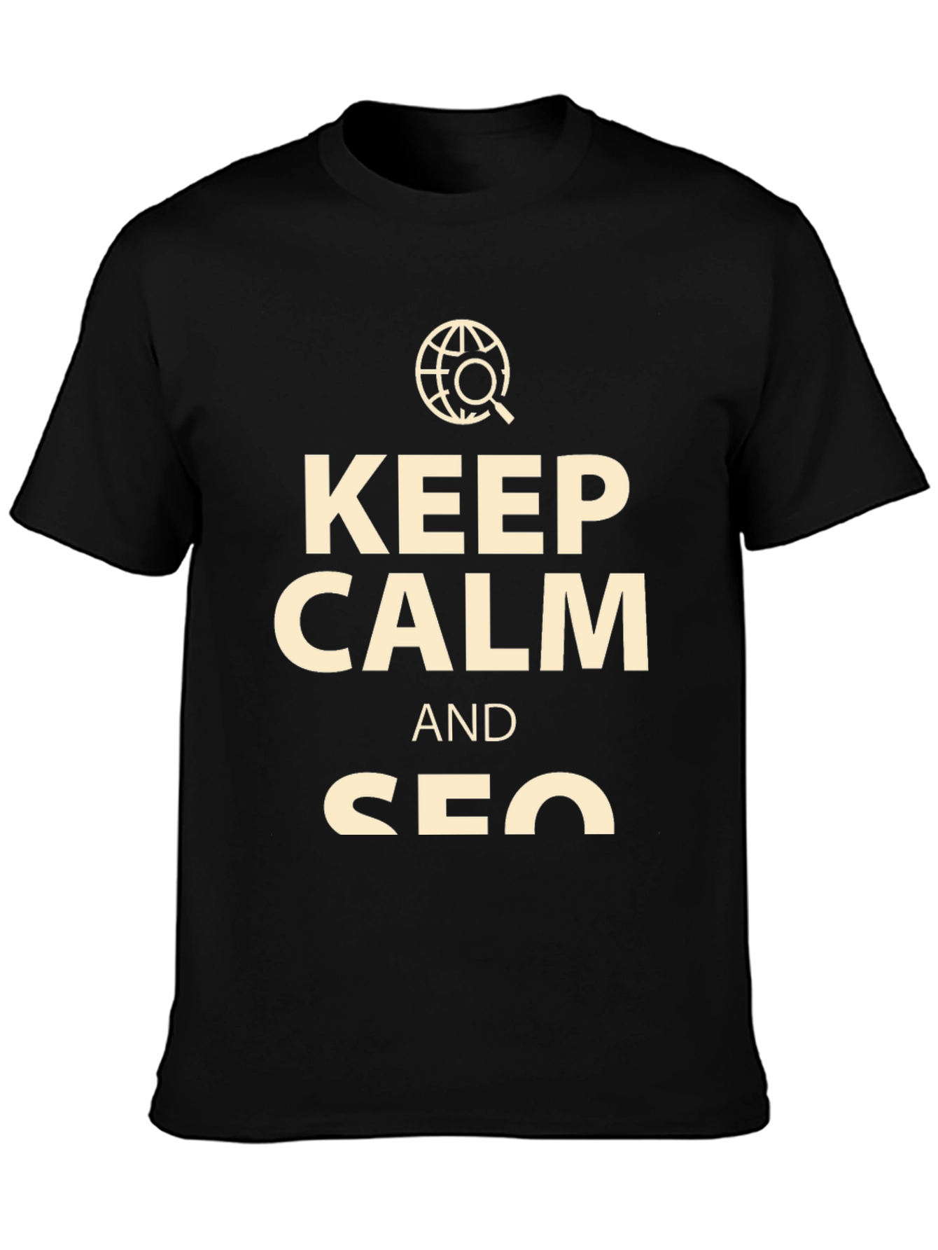 Keep Calm SEO T-Shirt - Black Cotton Tee