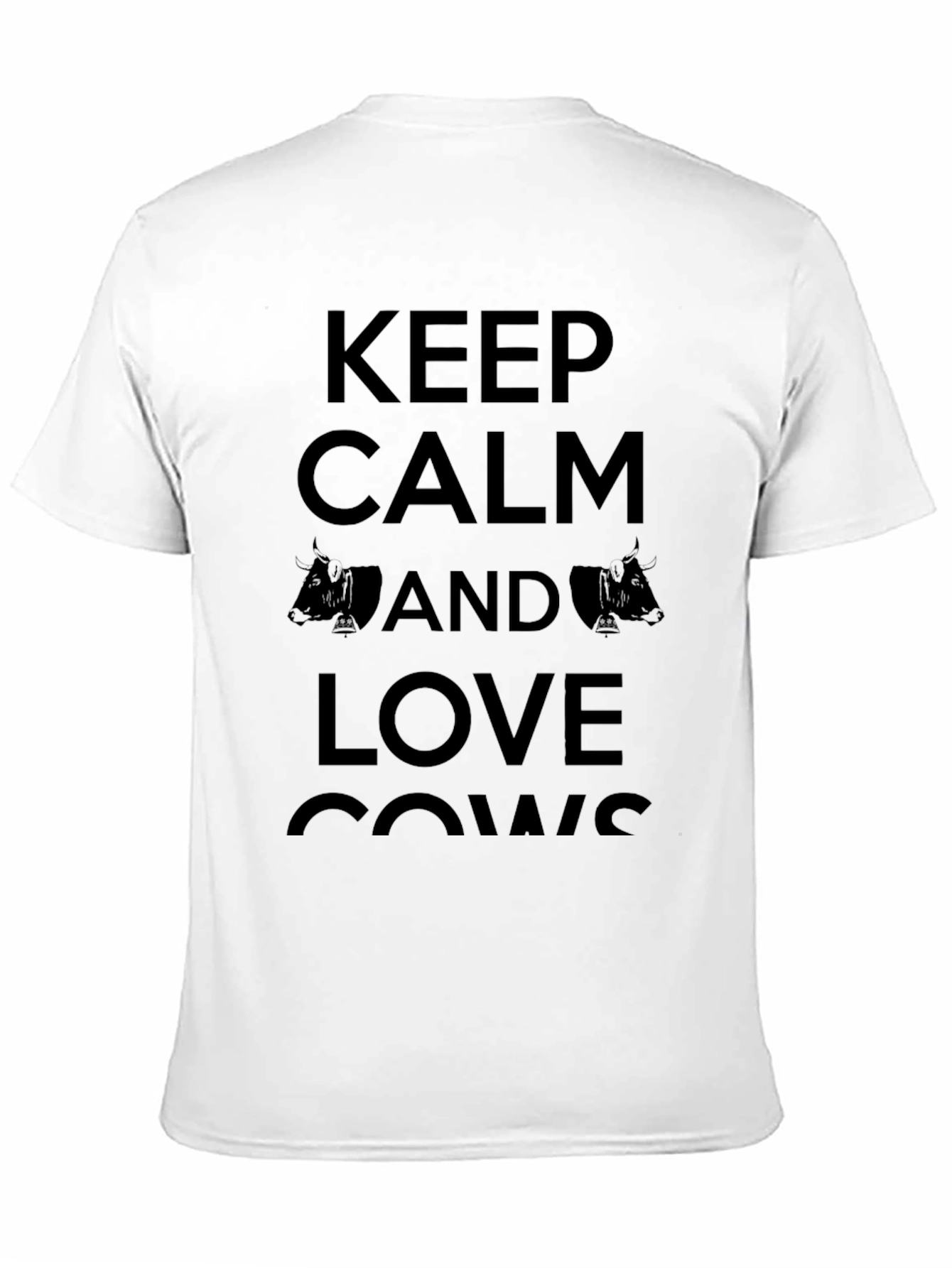 Keep Calm and Love Cows Mens Black T-Shirt