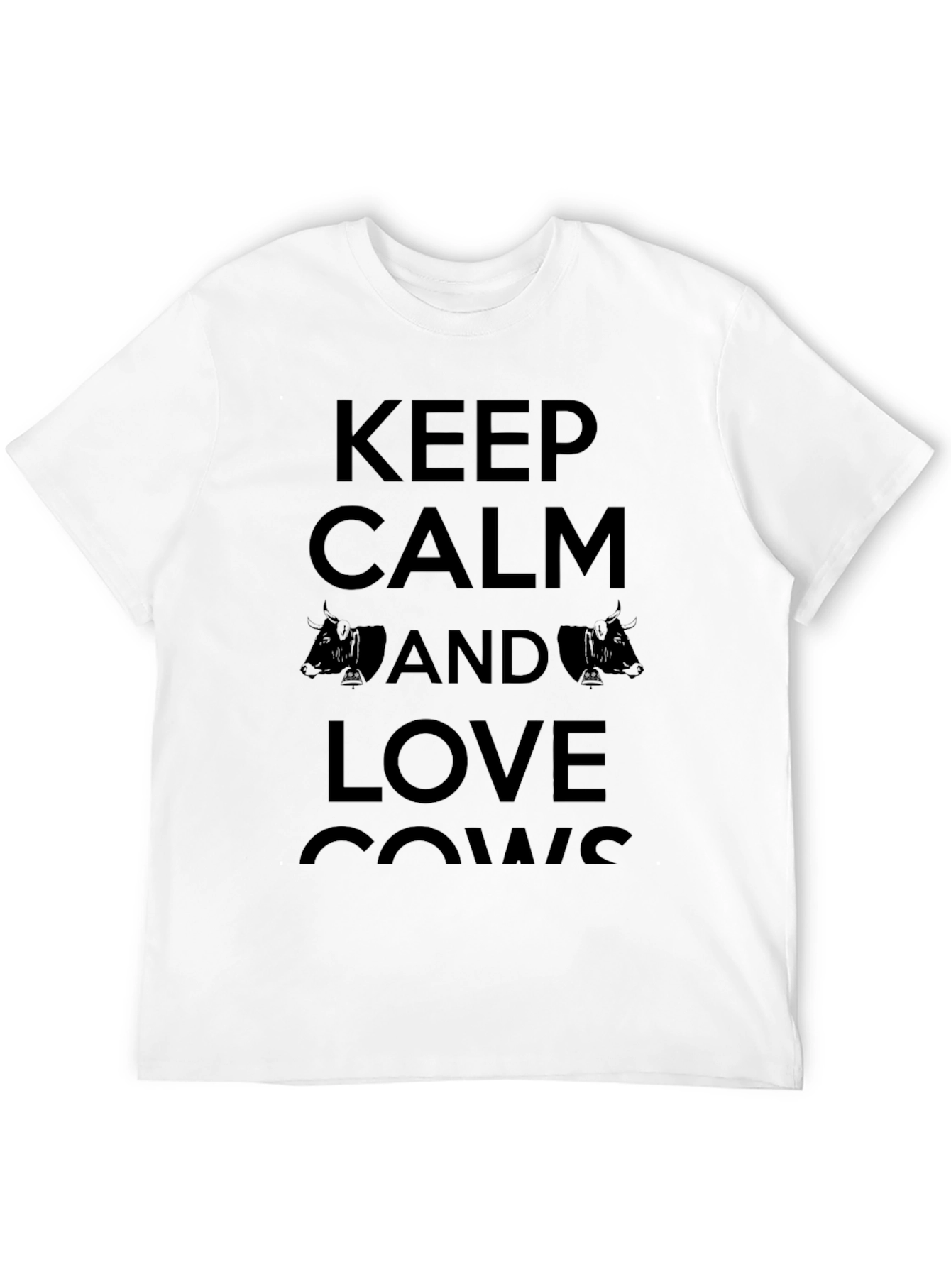 Keep Calm and Love Cows Mens Black T-Shirt