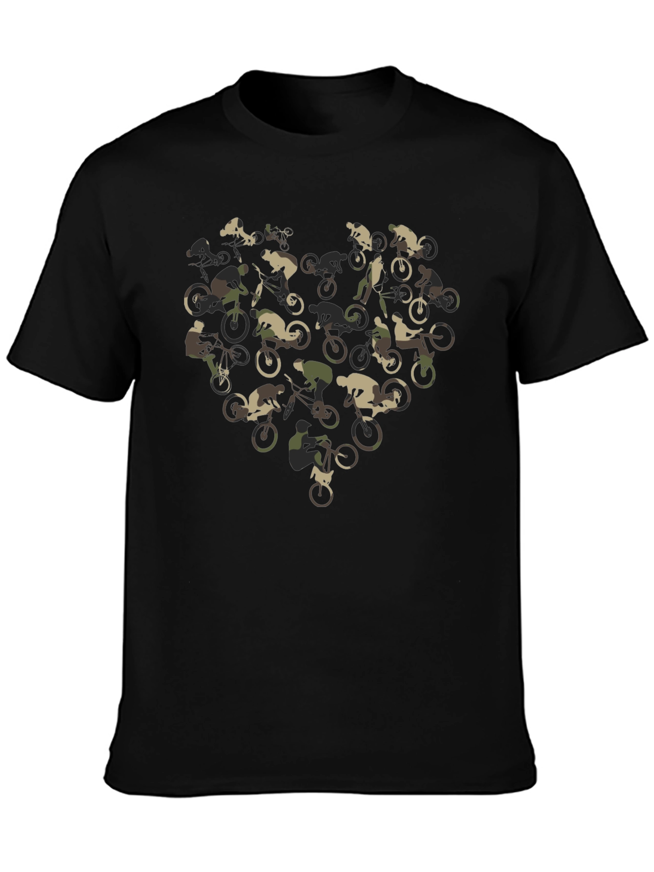 Mountain Bike Heart Camo Graphic Tee