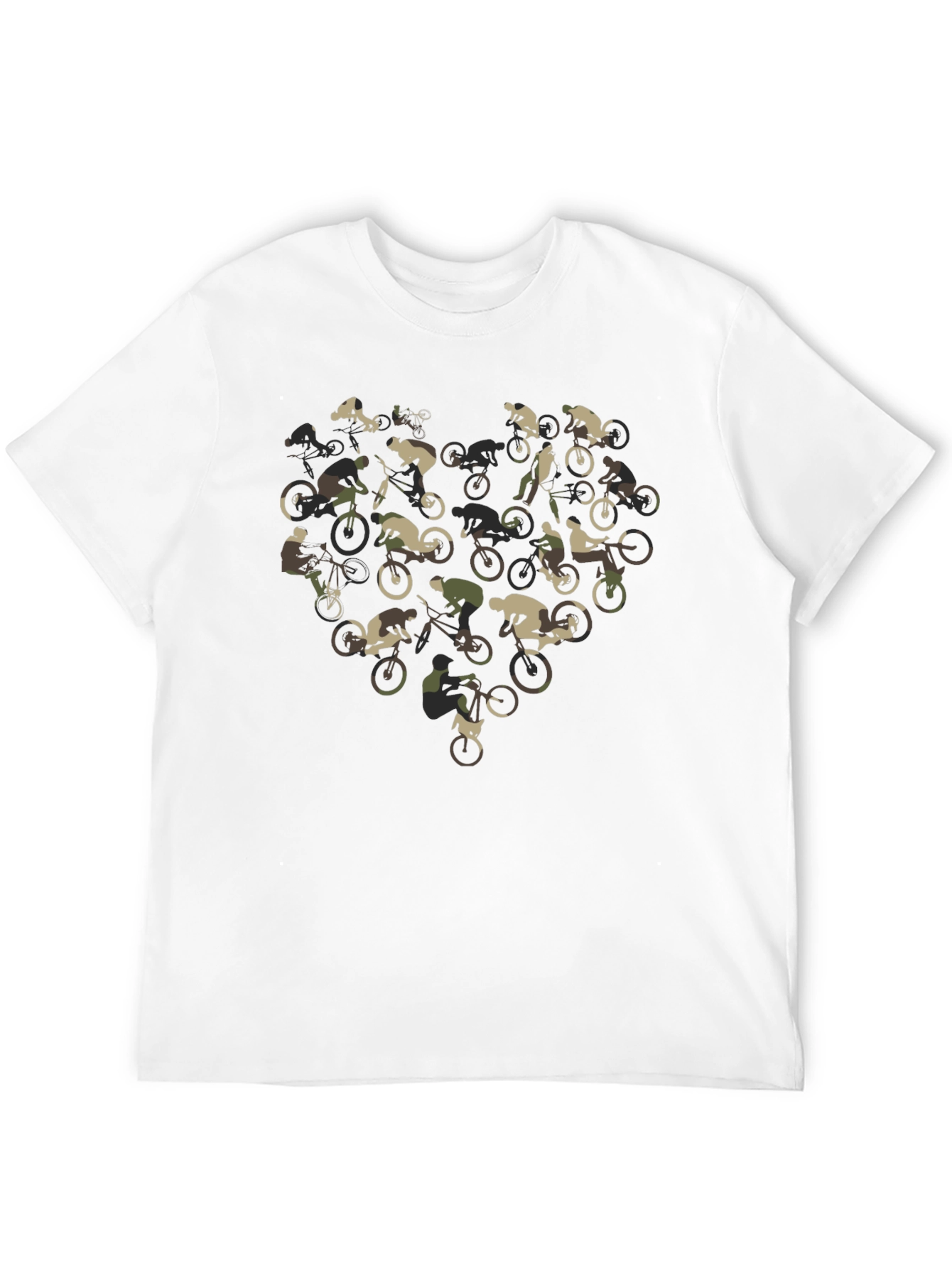 Mountain Bike Heart Camo Graphic Tee