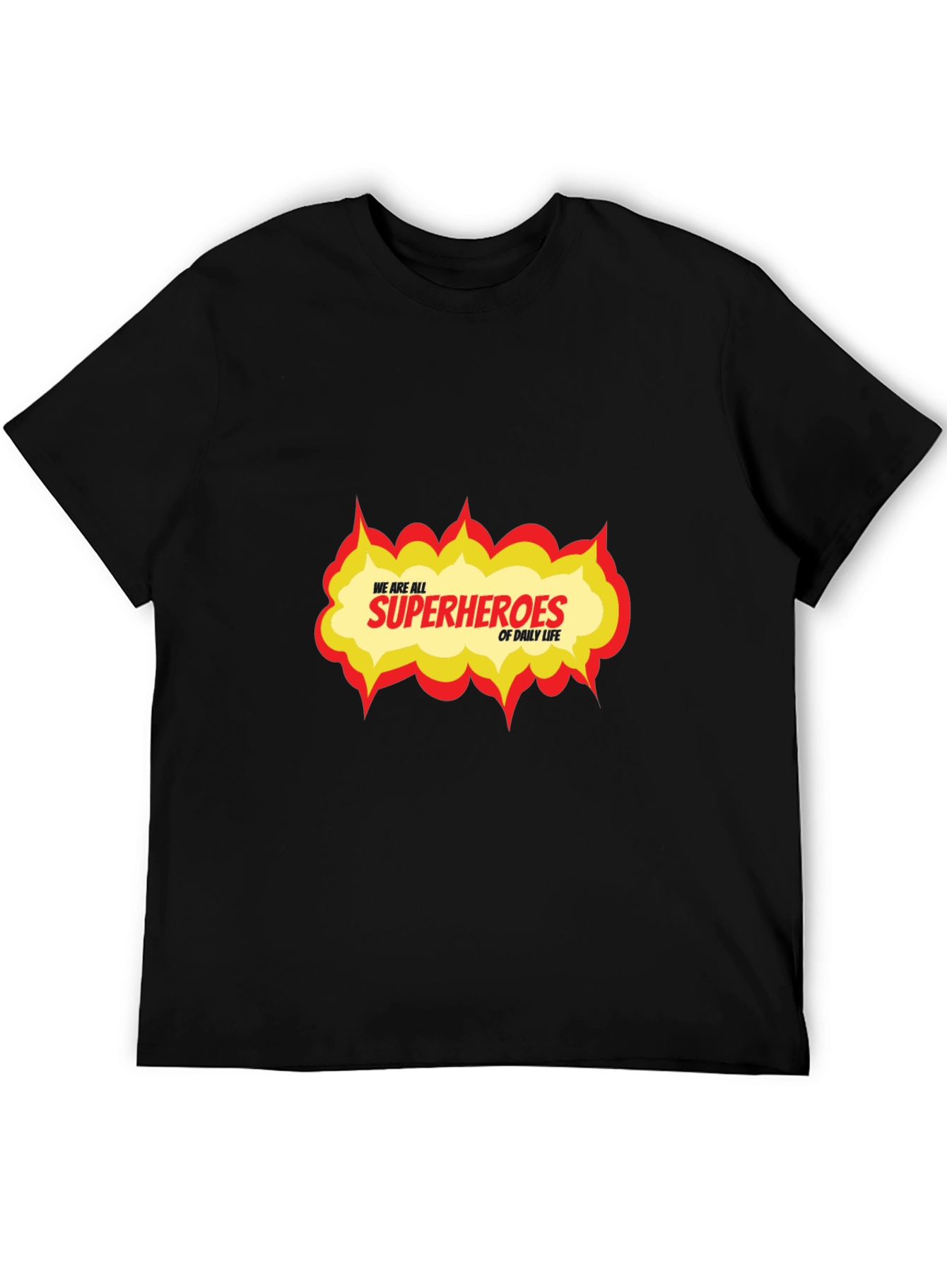 Superhero Daily Life Graphic Tee - Black
