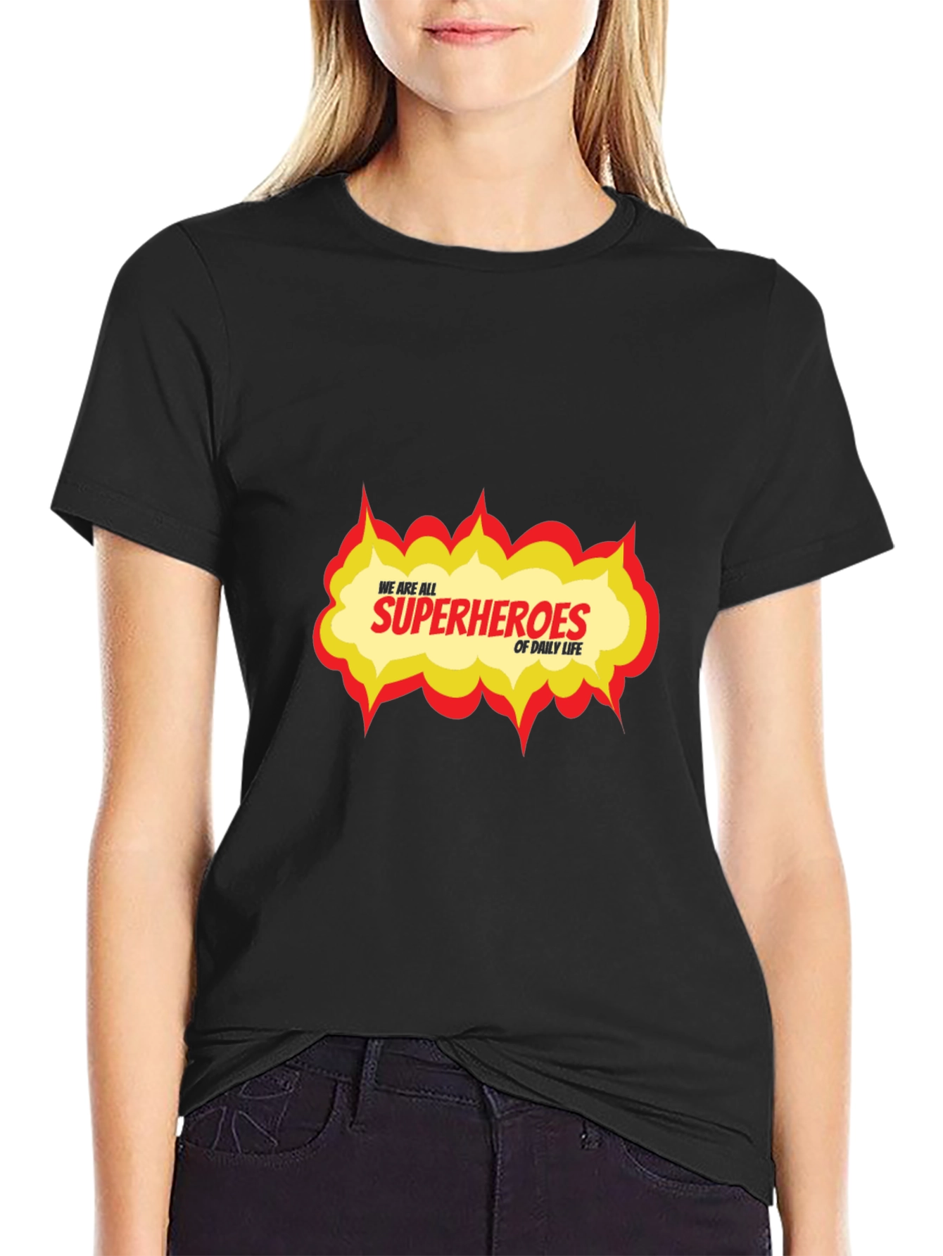 Superhero Daily Life Graphic Tee - Black