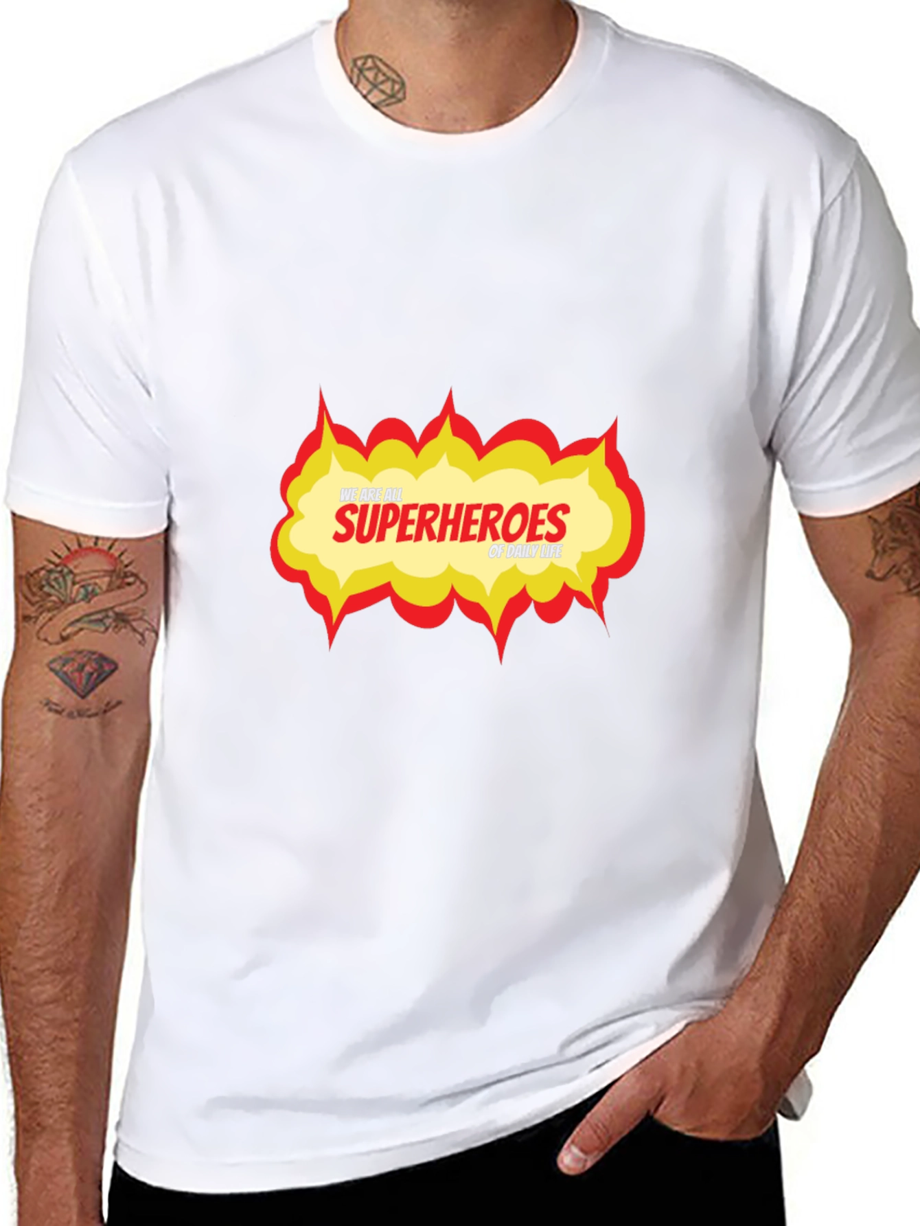 Superhero Daily Life Graphic Tee - Black