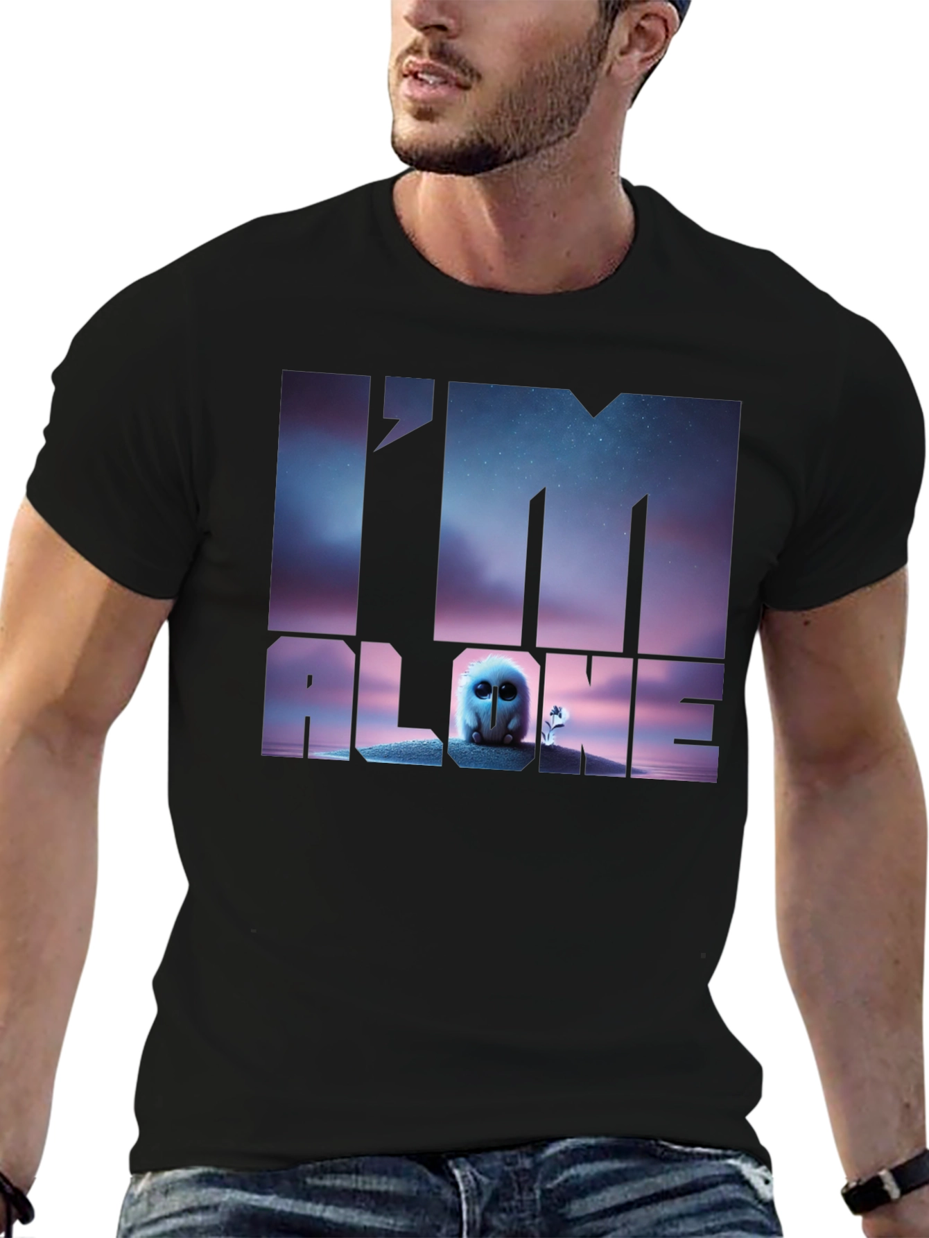 Im Alone Graphic T-Shirt - Black