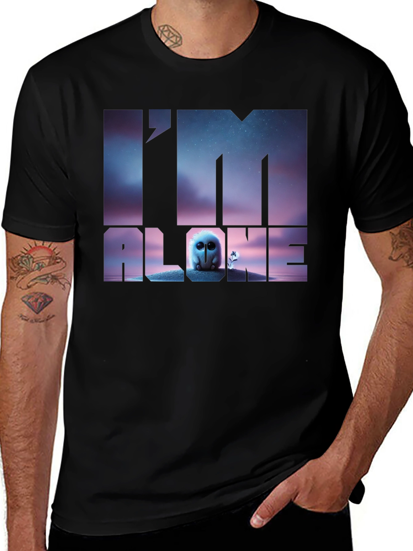 Im Alone Graphic T-Shirt - Black