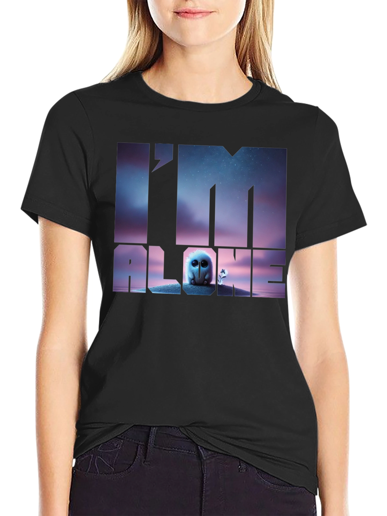 Im Alone Graphic T-Shirt - Black