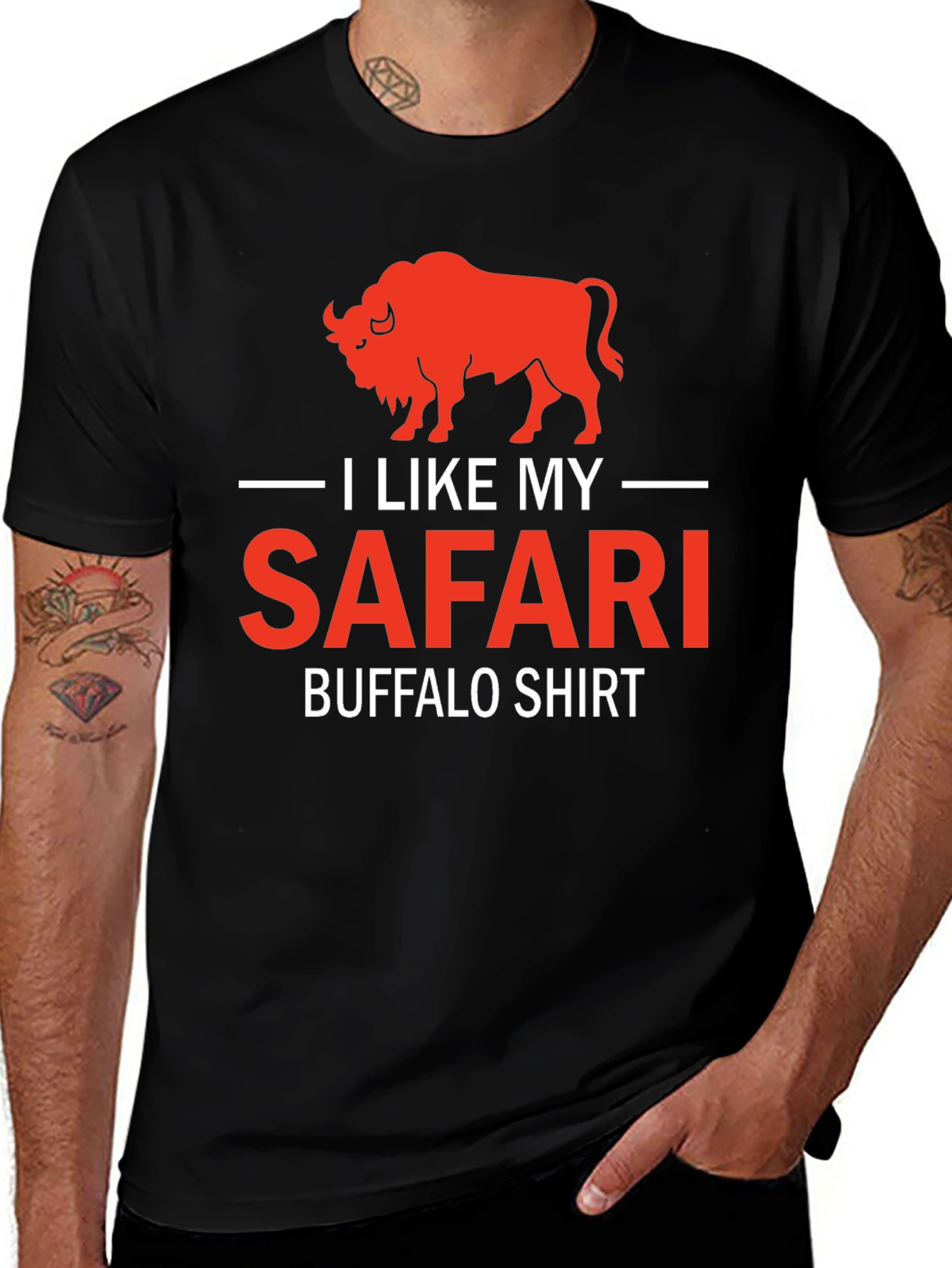 I Like My Safari Buffalo T-Shirt - Graphic Tee