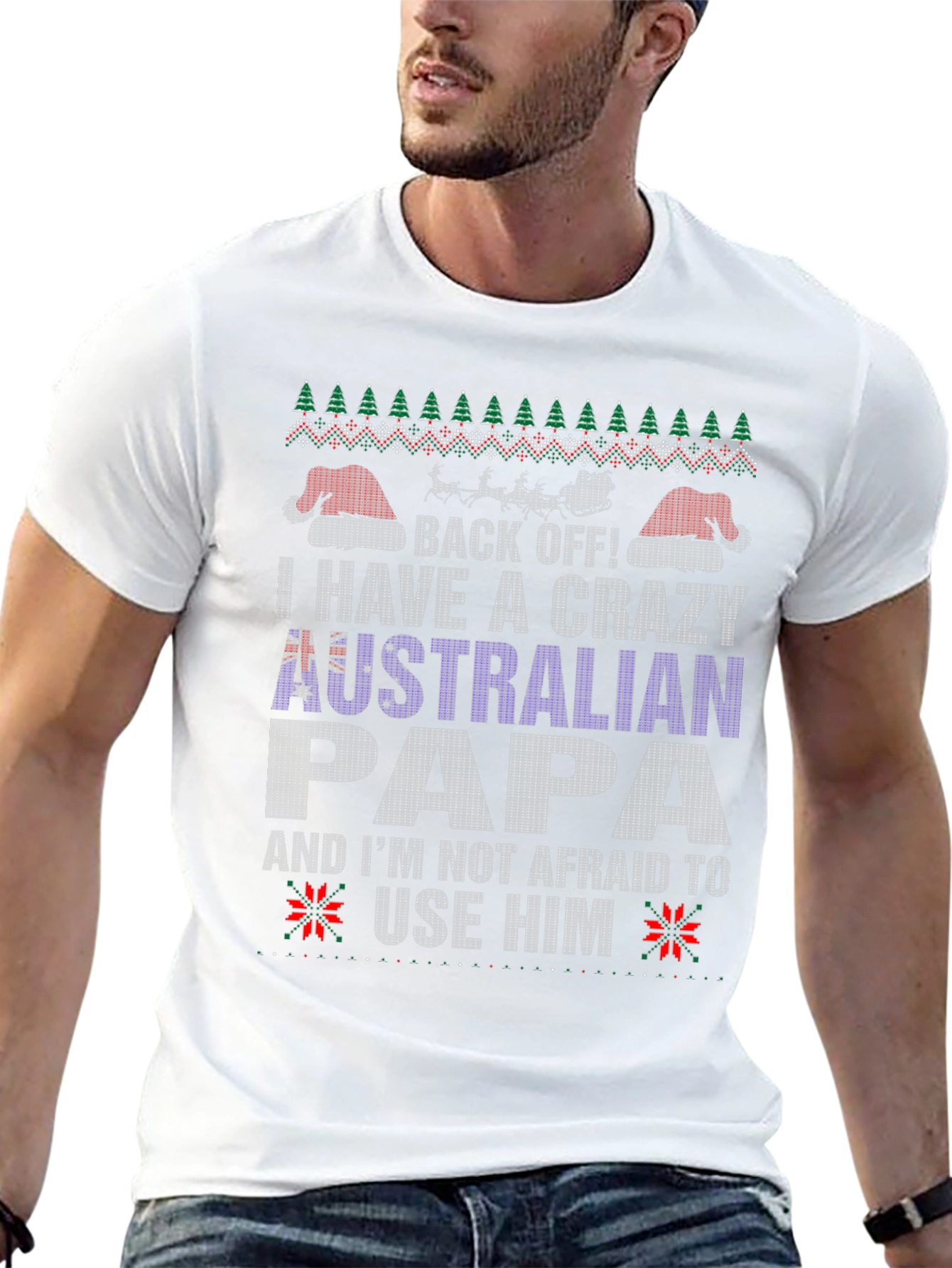 Crazy Australian Papa Christmas T-Shirt