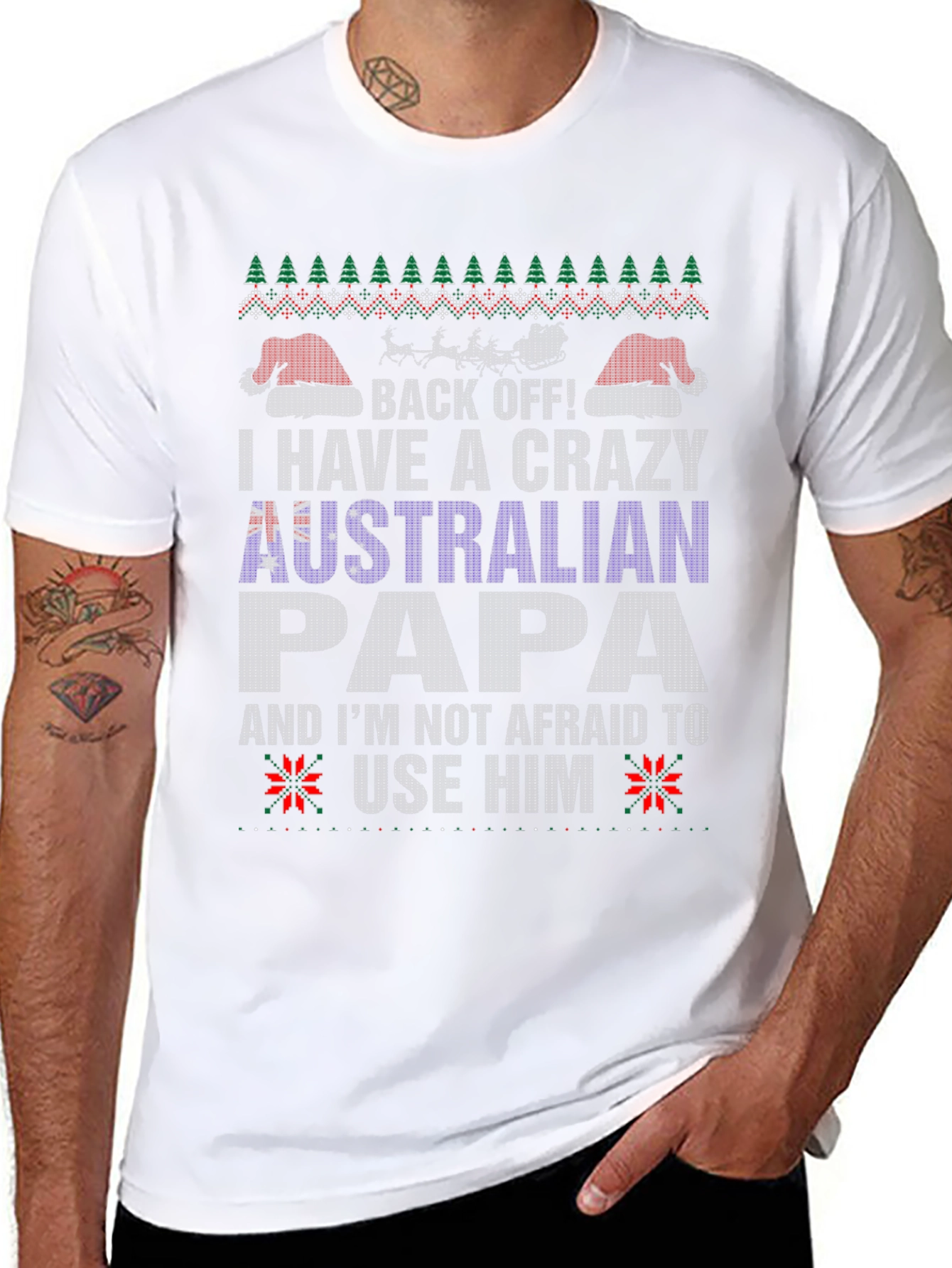 Crazy Australian Papa Christmas T-Shirt