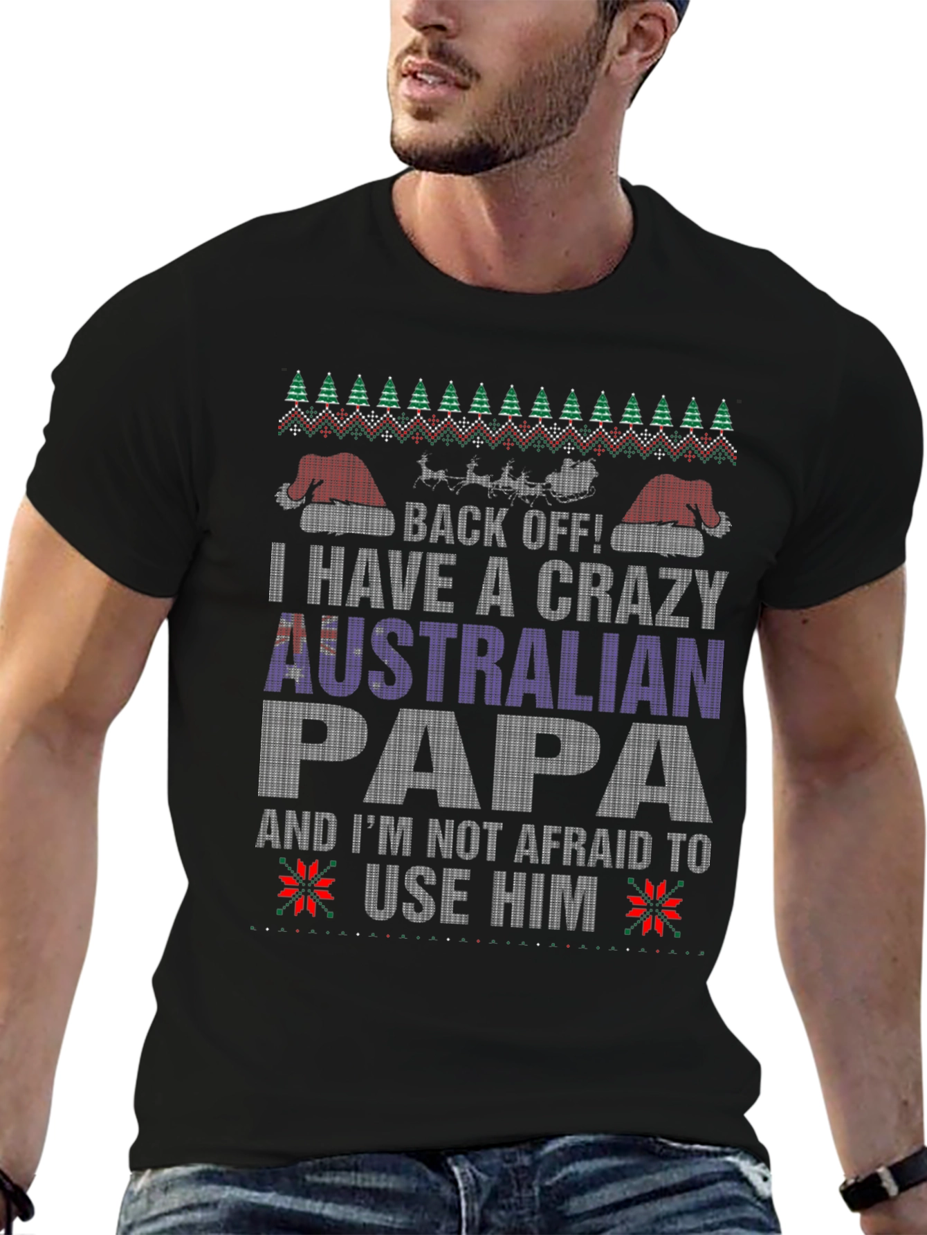 Crazy Australian Papa Christmas T-Shirt
