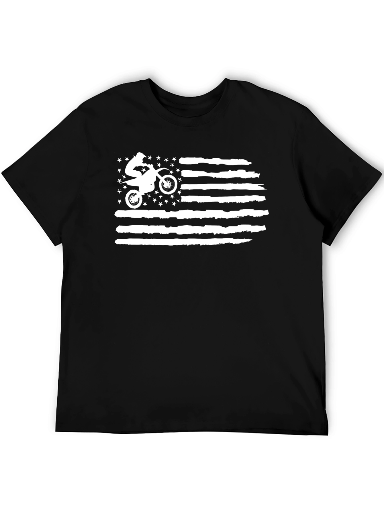 Motorcycle American Flag Graphic T-Shirt