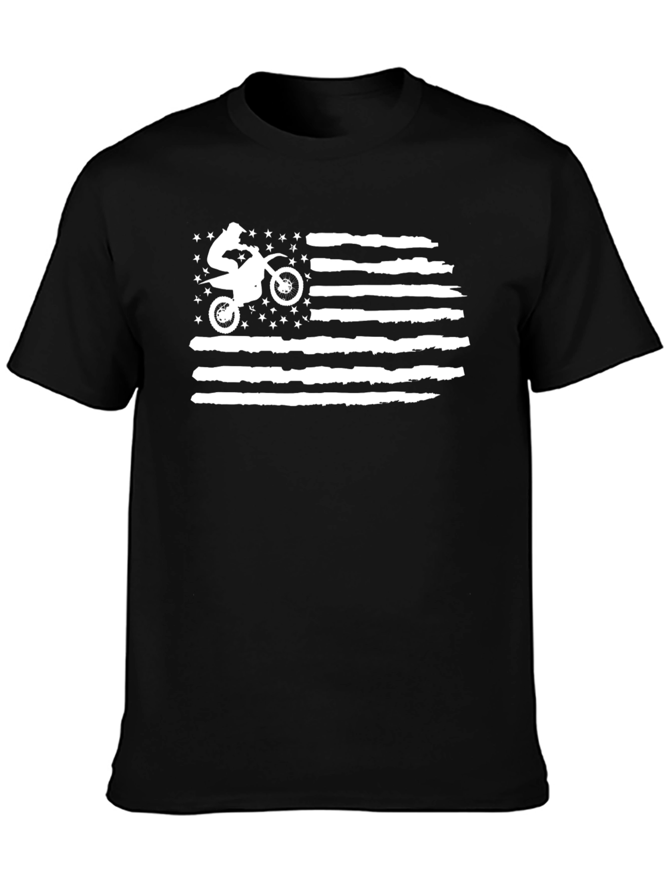 Motorcycle American Flag Graphic T-Shirt