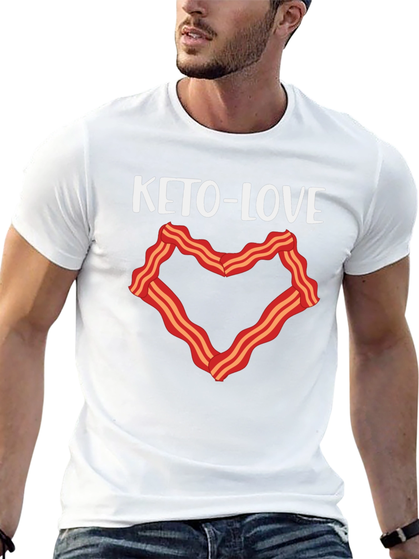 Keto-Love Bacon Heart Graphic T-Shirt